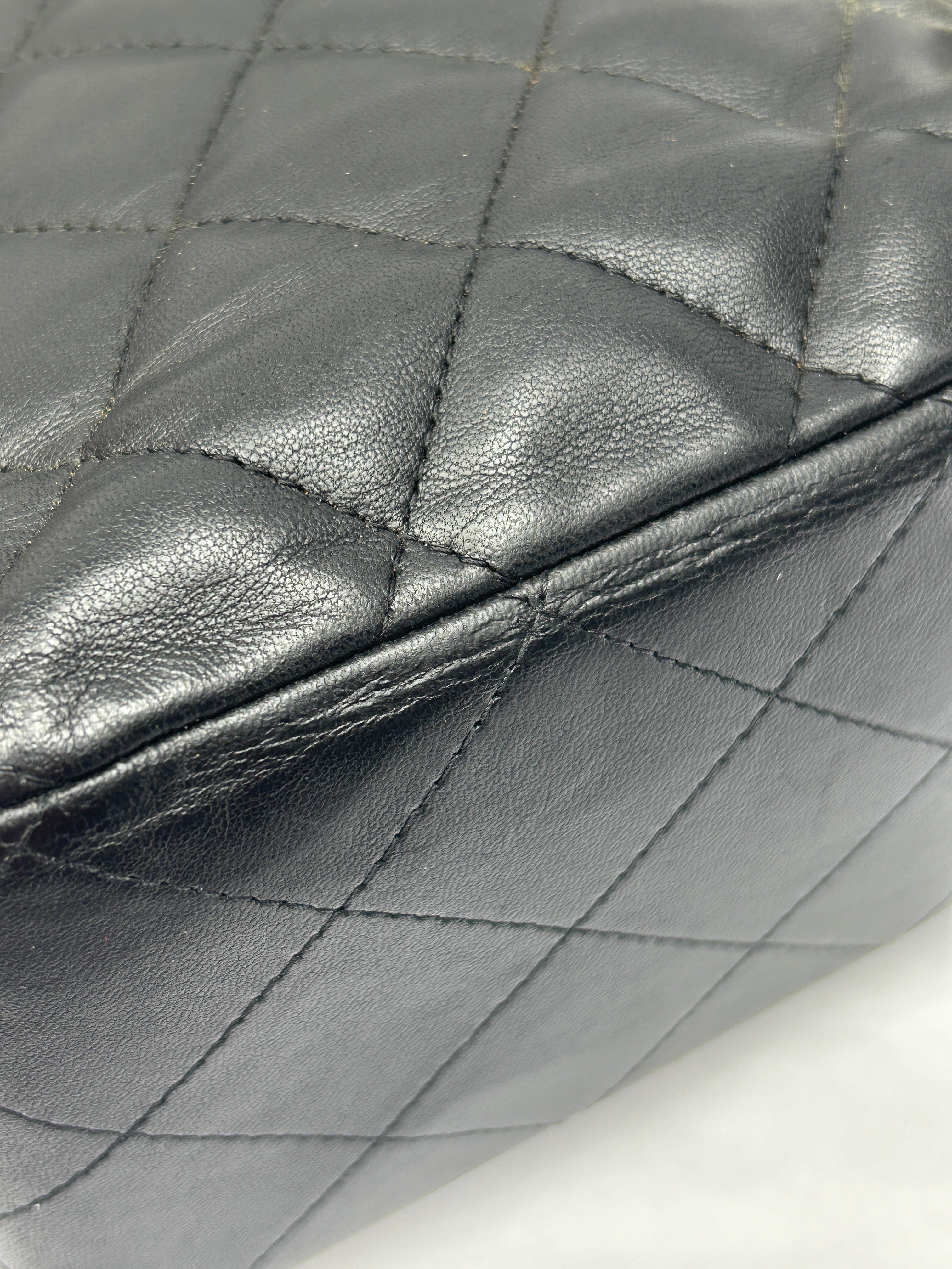 black Quilted Lambskin Single Flap Classic Jumbo w/SHW