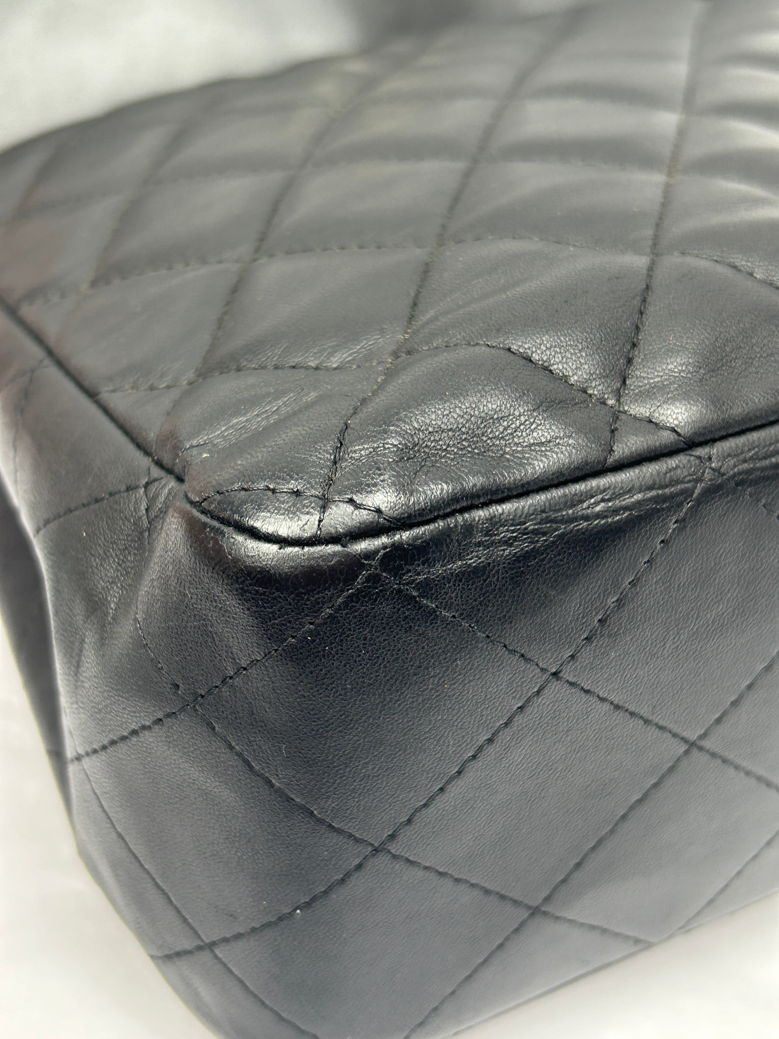 Black Quilted Lambskin Single Flap Classic Jumbo w/SHW