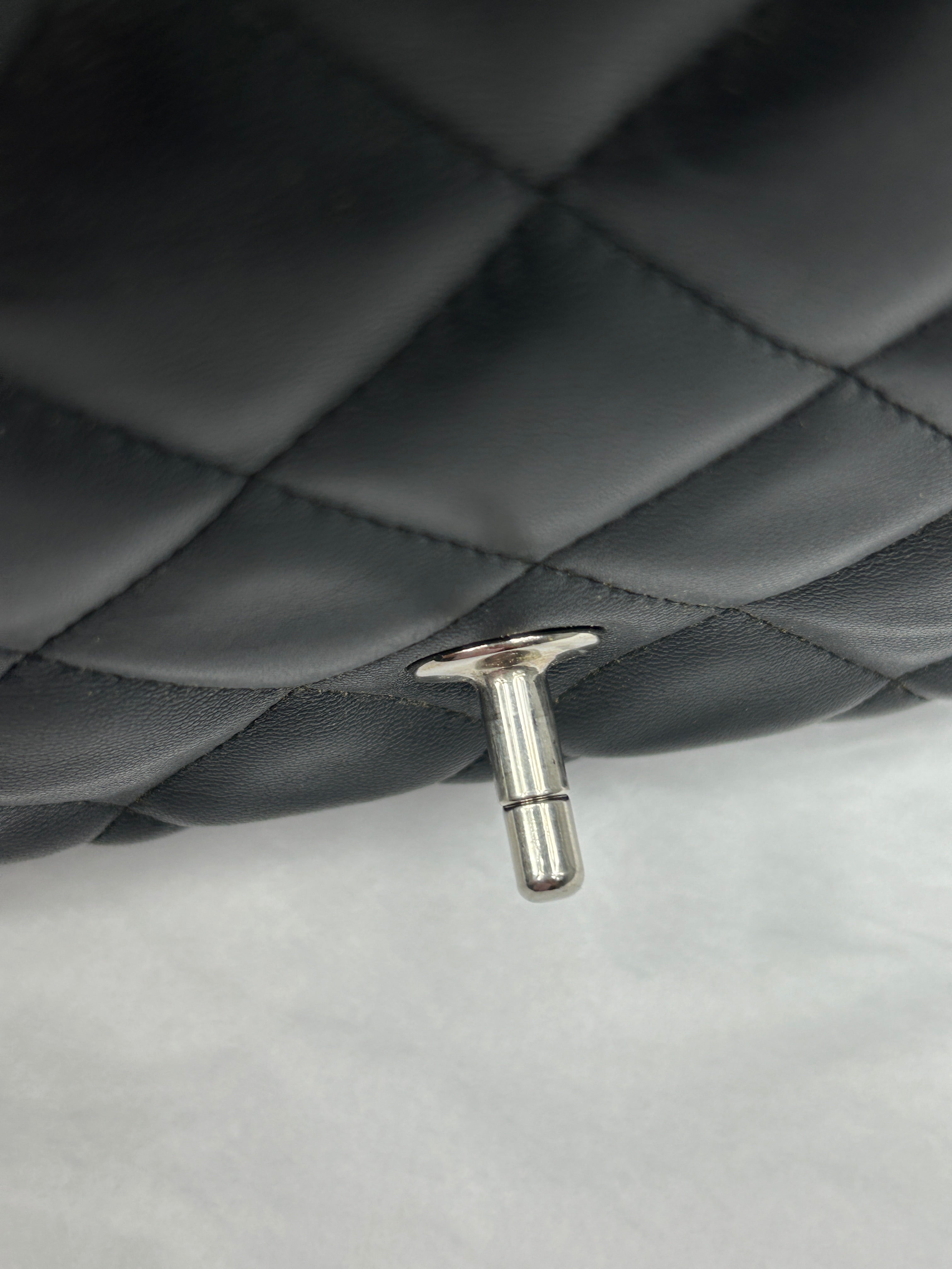 Black Quilted Lambskin Single Flap Classic Jumbo w/SHW