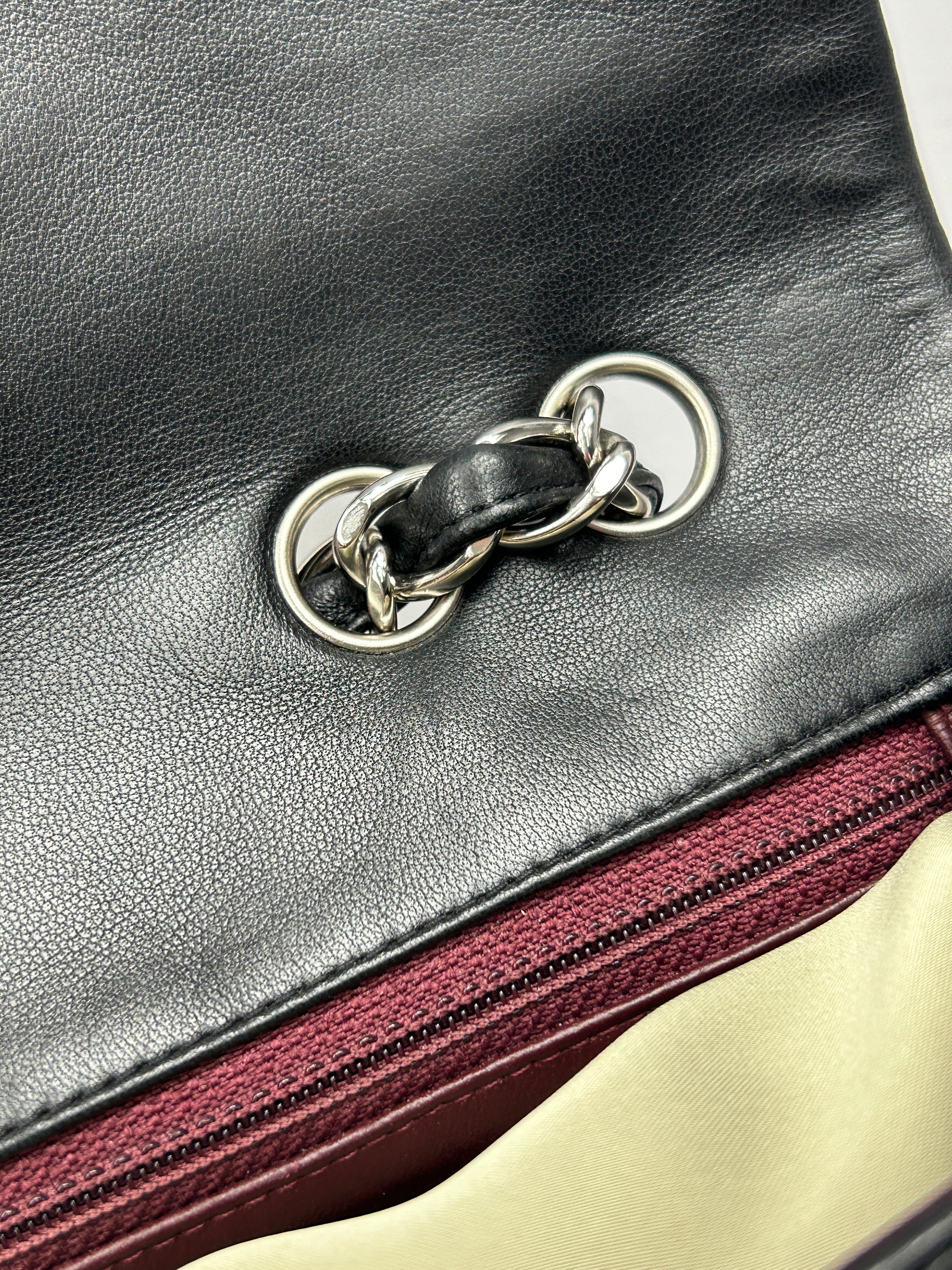 Black Quilted Lambskin Single Flap Classic Jumbo w/SHW