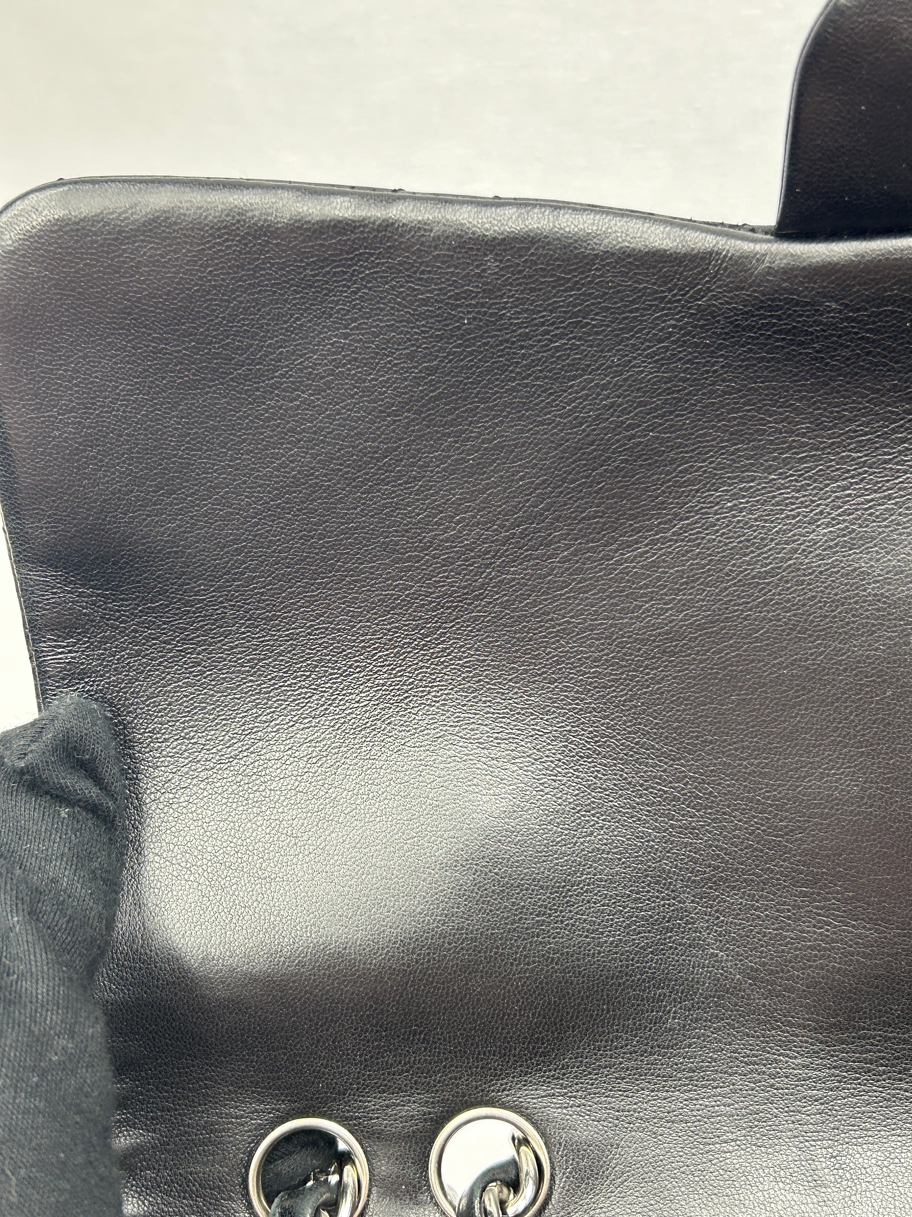 Black Quilted Lambskin Single Flap Classic Jumbo w/SHW