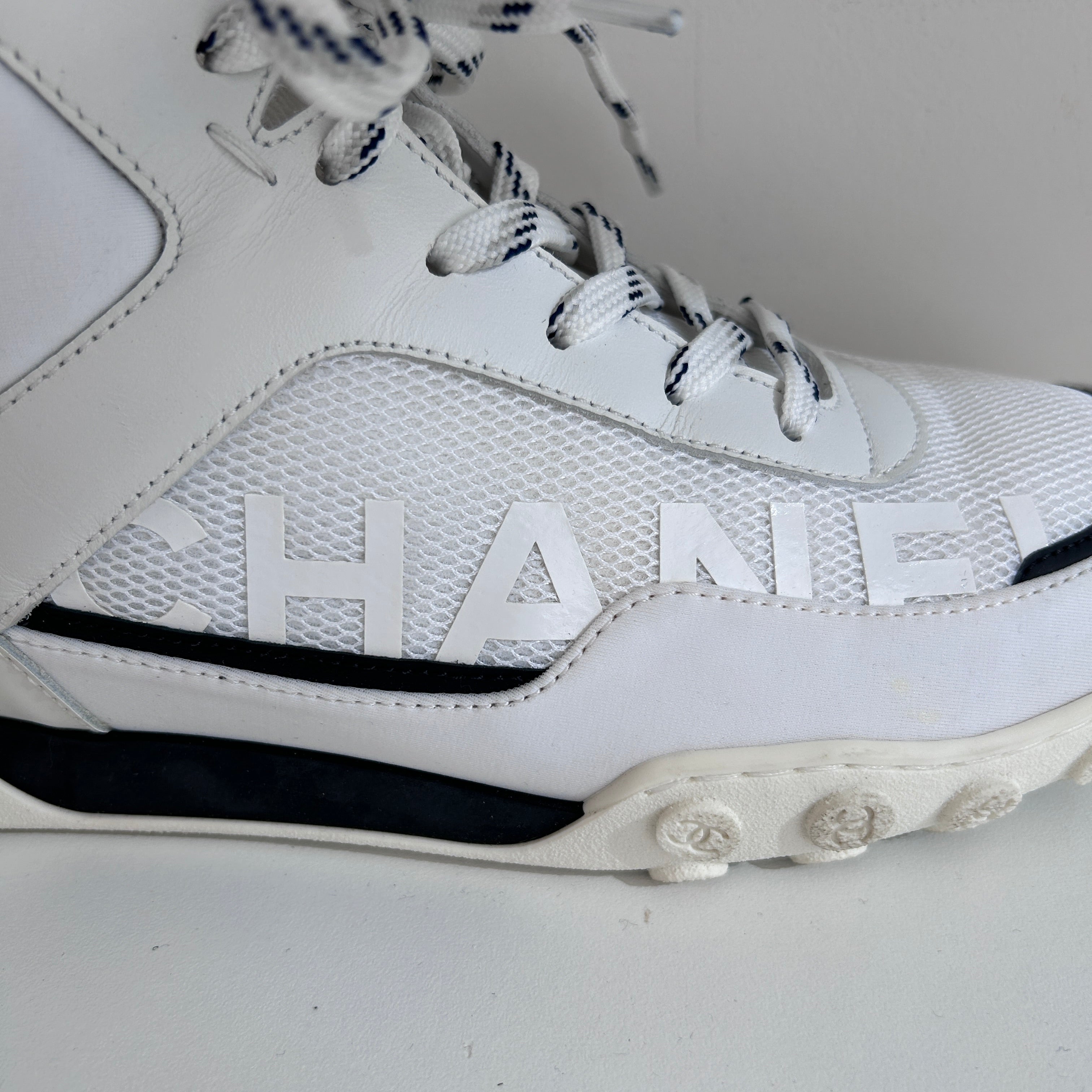 Interlocking CC Logo Leather Athletic Sneakers