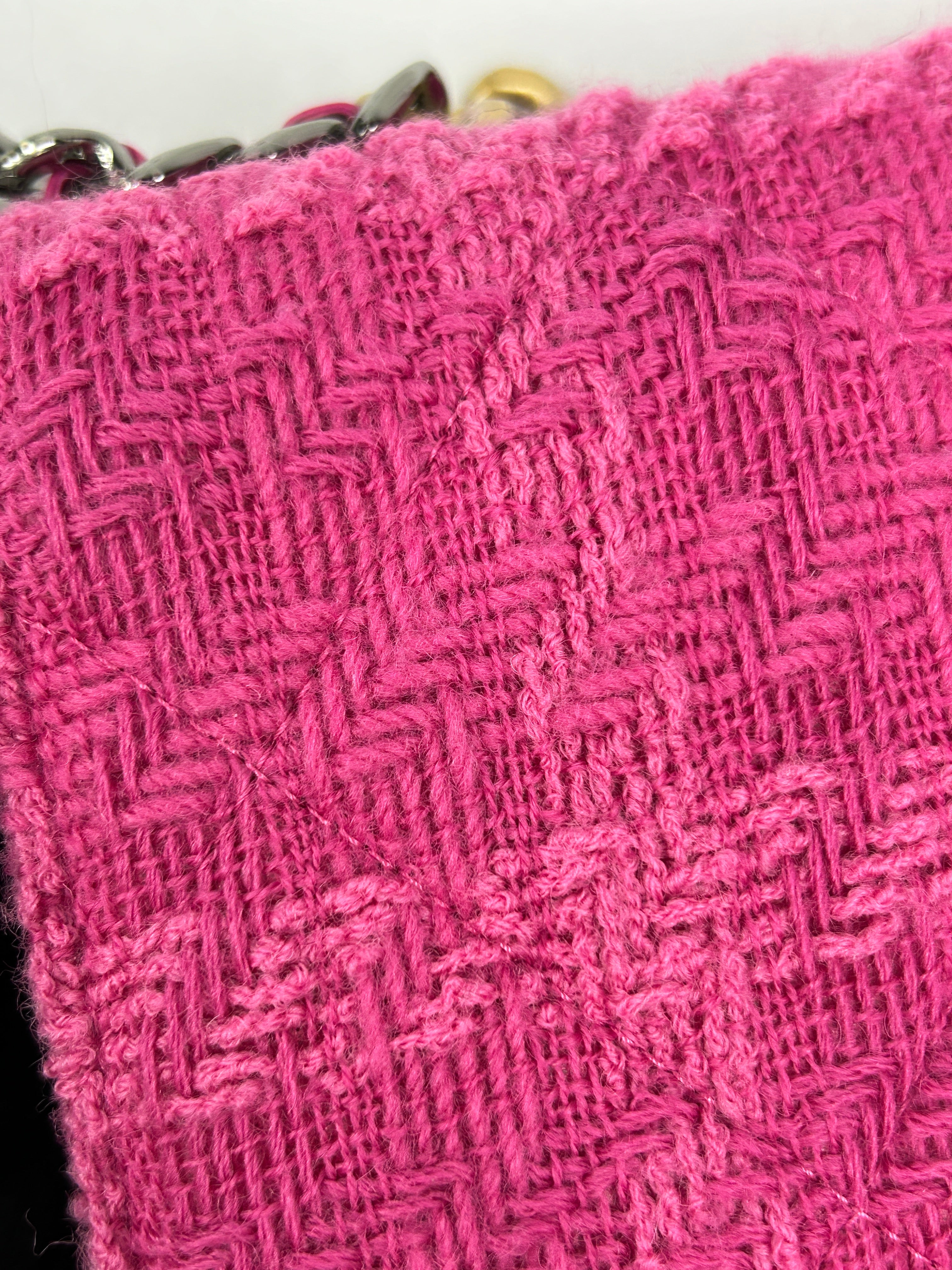 Hot Pink Tweed 19 Wallet On Chain w/AGHW/GHW/SHW/RHW- SOLD ON LAYAWAY