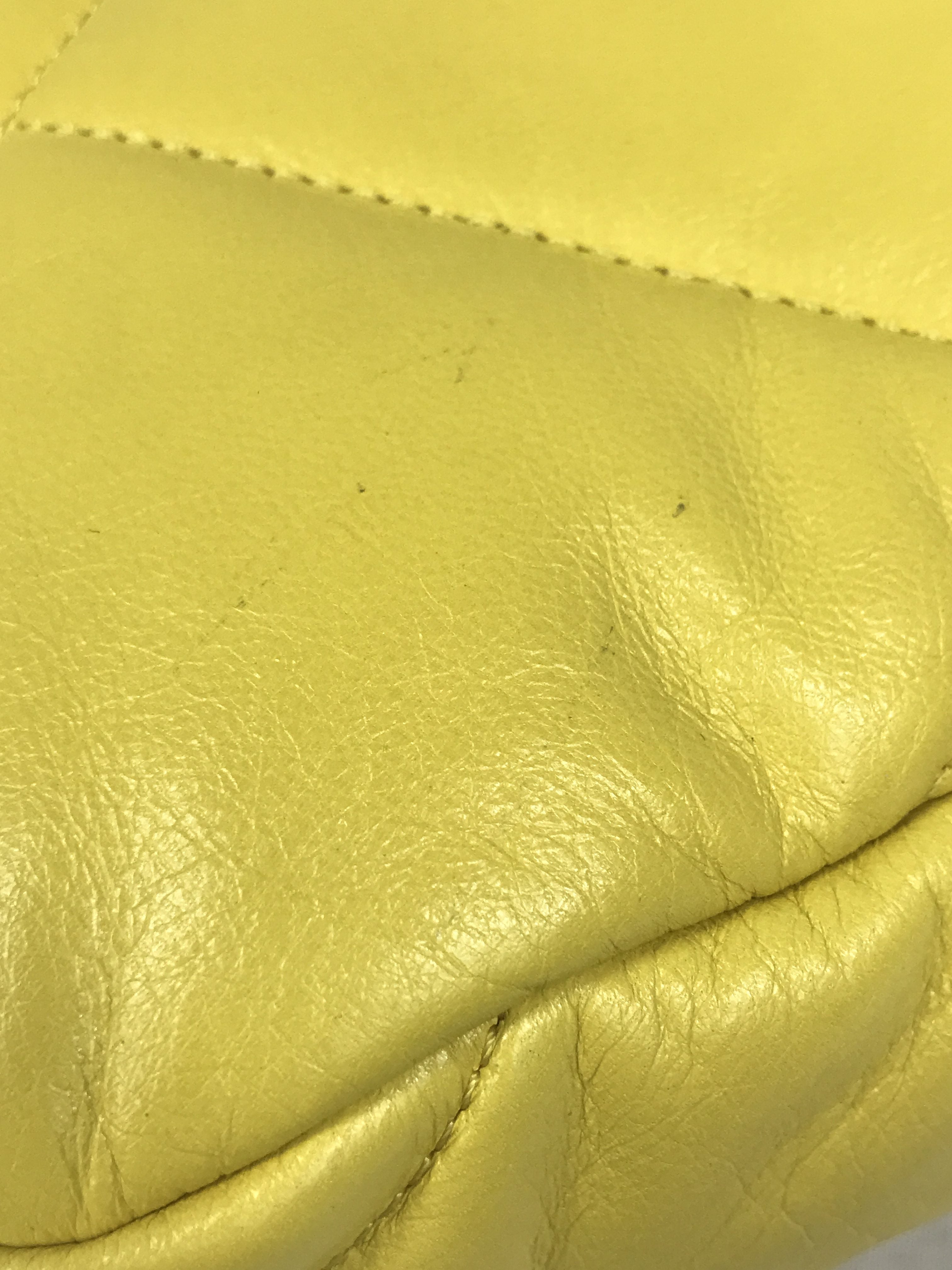 20B1 Yellow Clair Goatskin Quilted 19 Small Flap W/AGHW/SHW/RHW