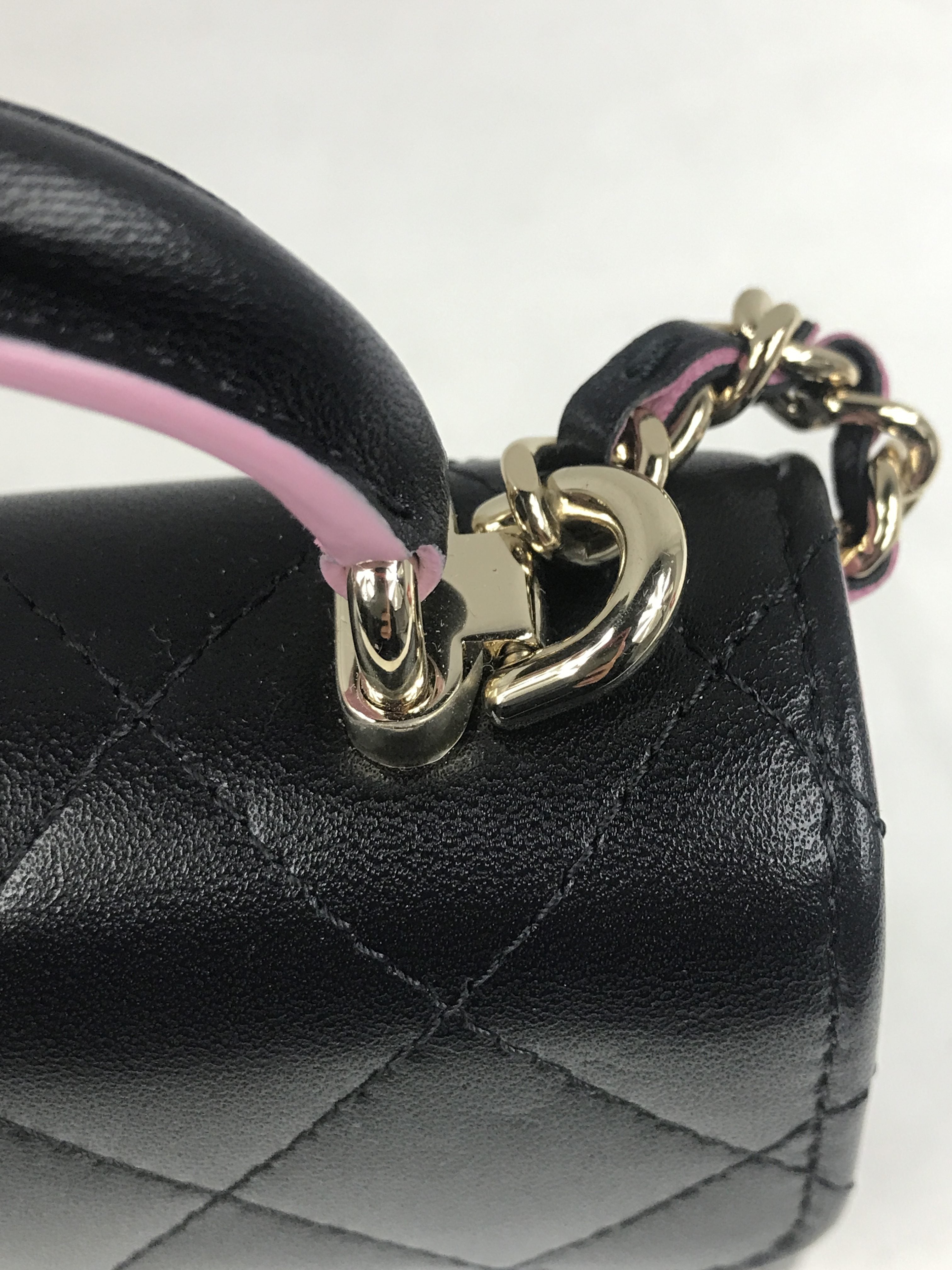 Black Quilted Lambskin Nano Classic Flap W/GHW