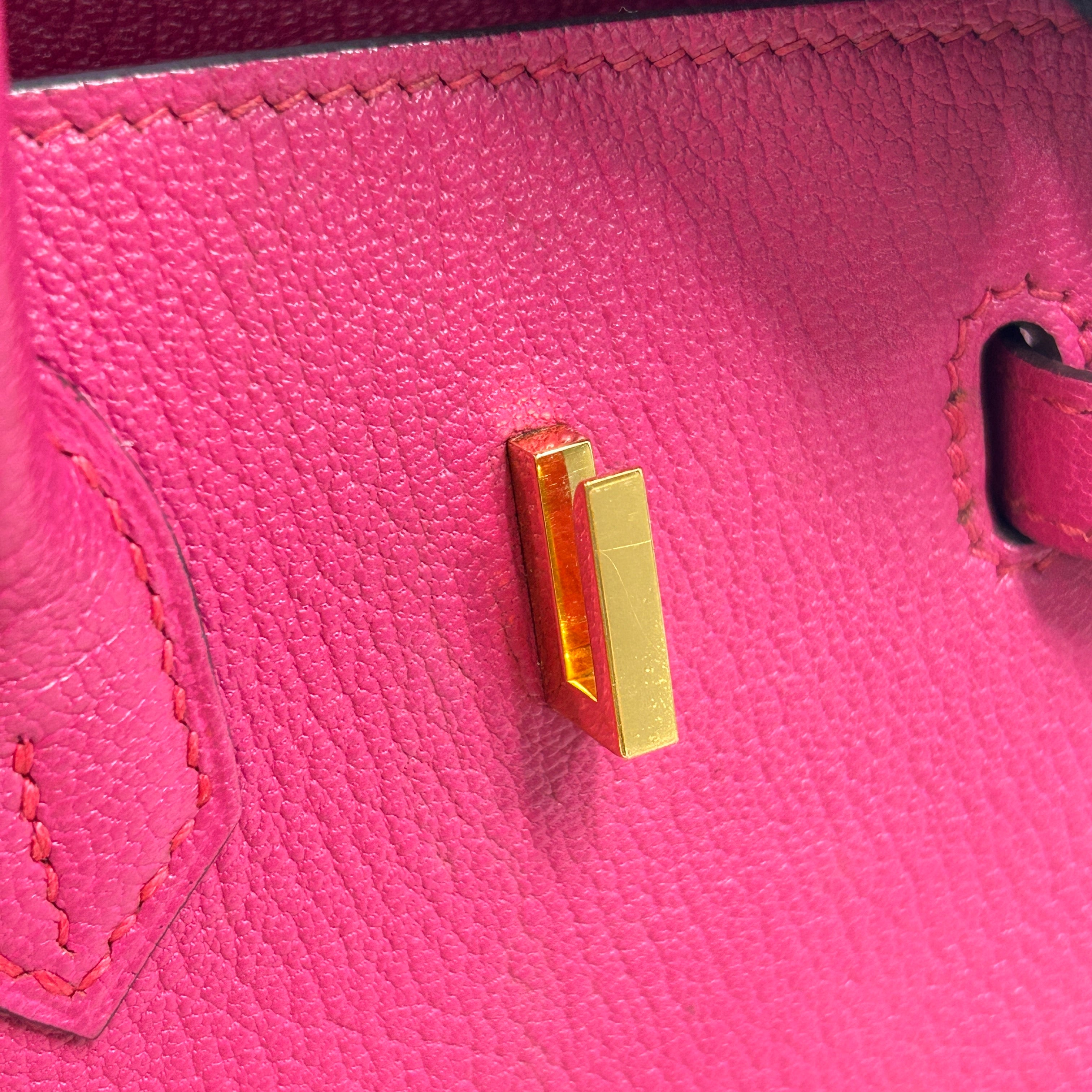 Rose Shocking Chevre Leather Birkin 25 W/GHW