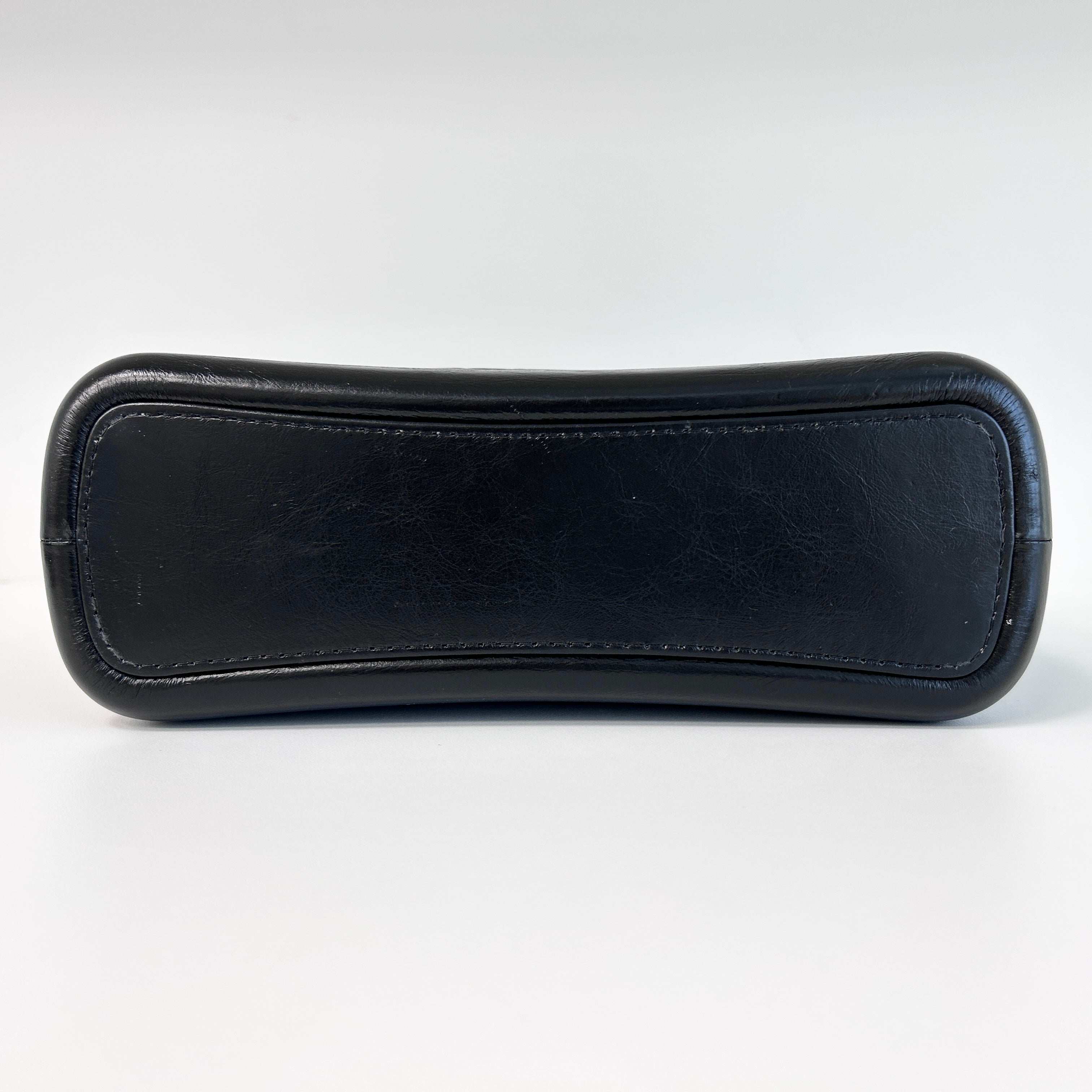 Black Aged Quilted Calfskin Leather Medium Gabrielle Hobo Bag w/AGHW/RHW/SHW/GHW