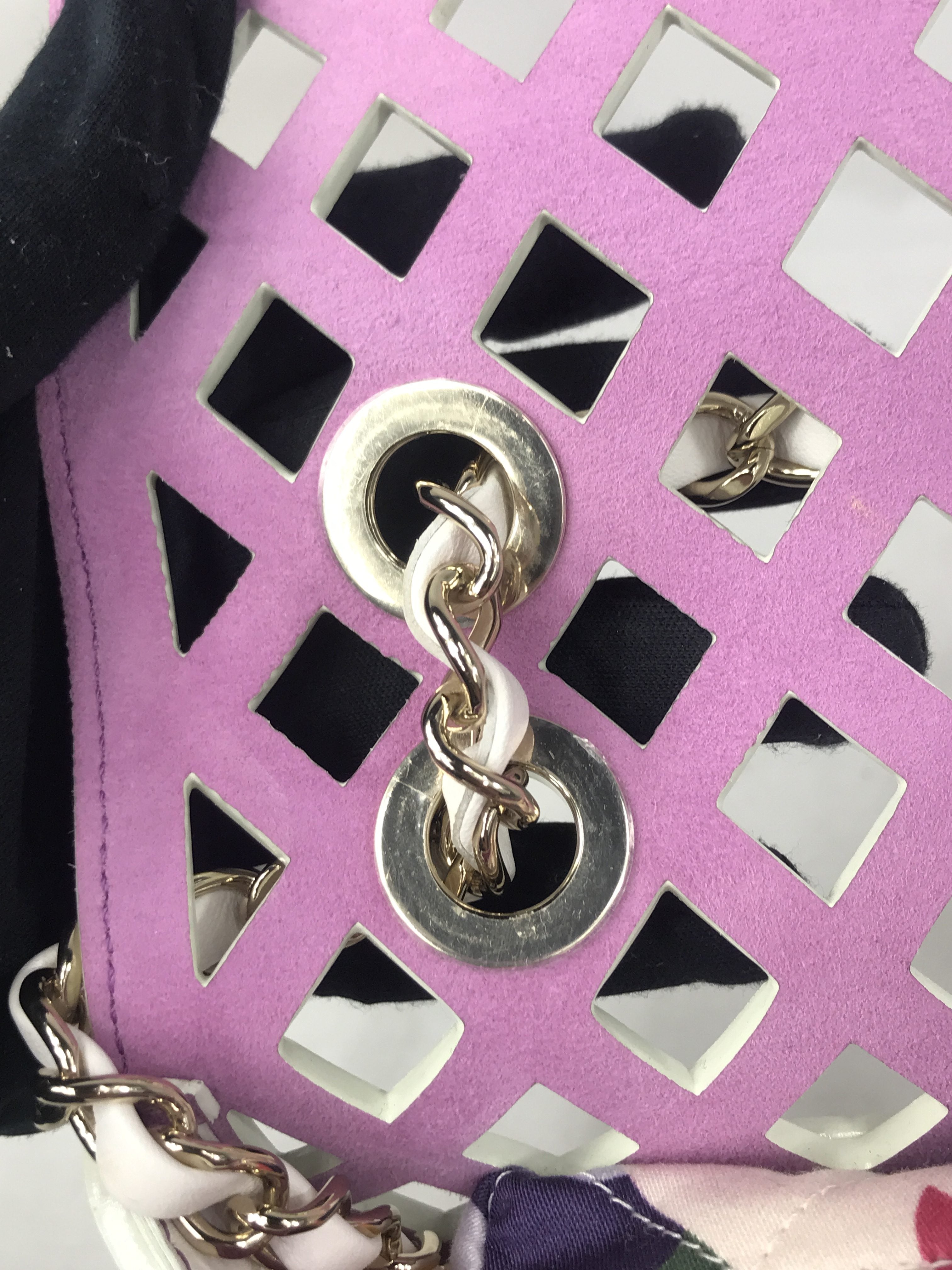 White Leather “See Through” Flap Bag w/GHW
