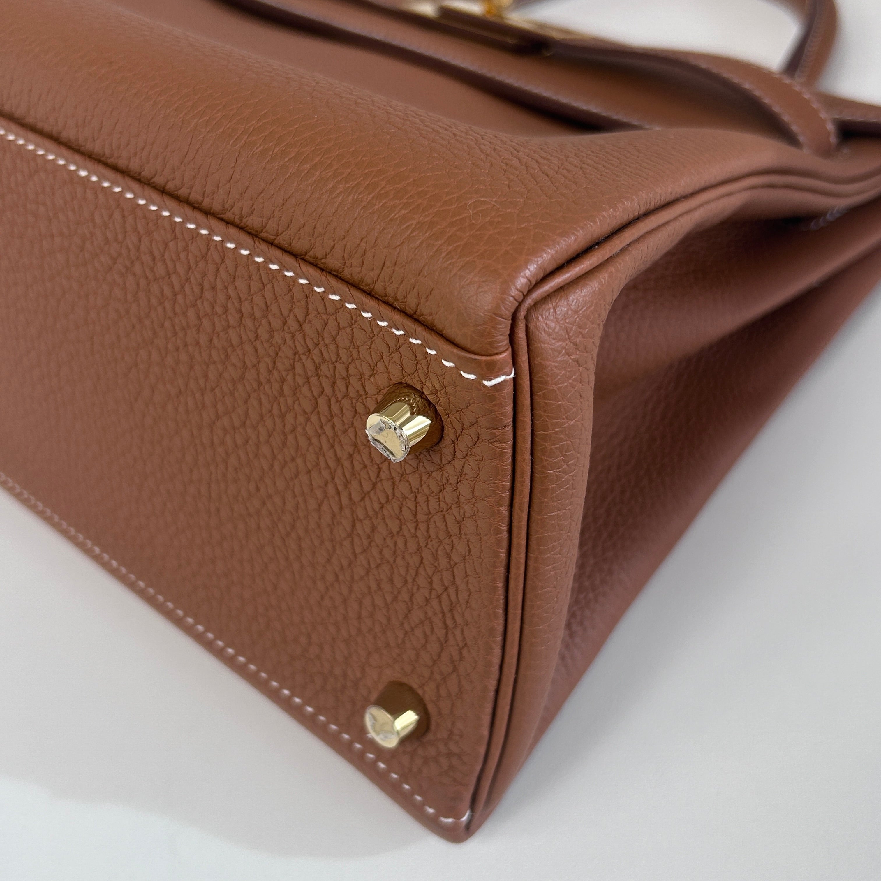 Kelly 28 Retourne Gold Togo Leather w/GHW