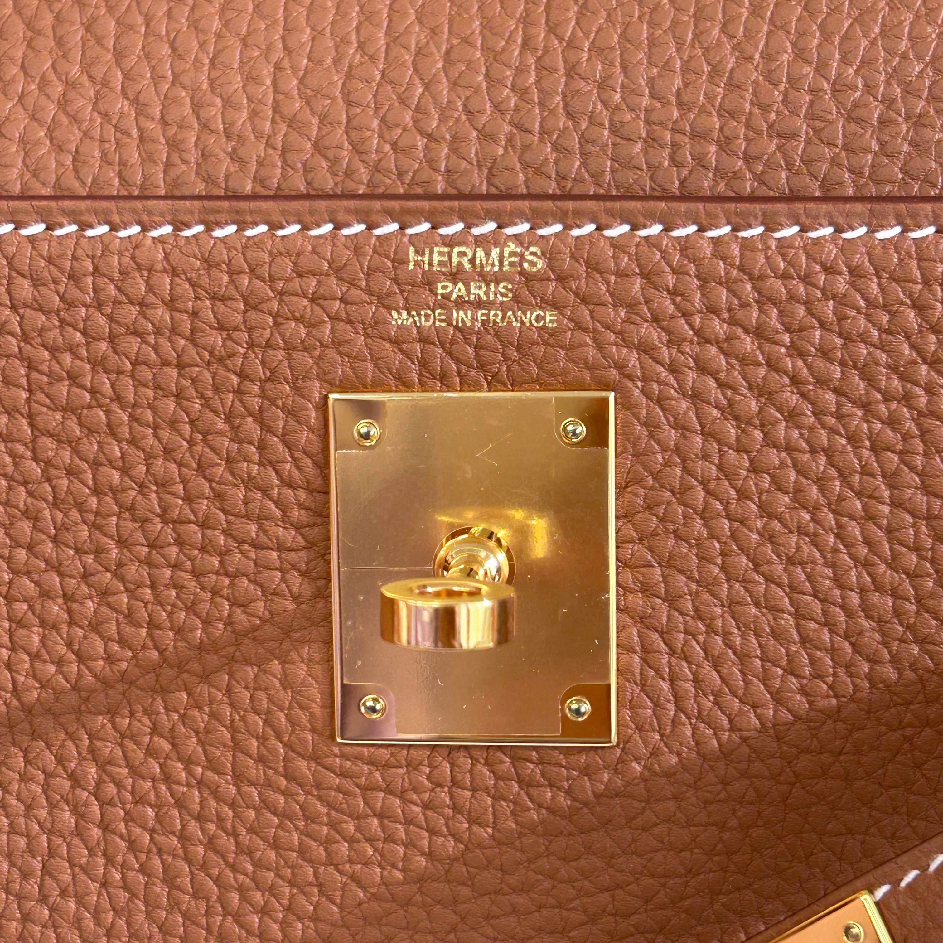Kelly 28 Retourne Gold Togo Leather w/GHW