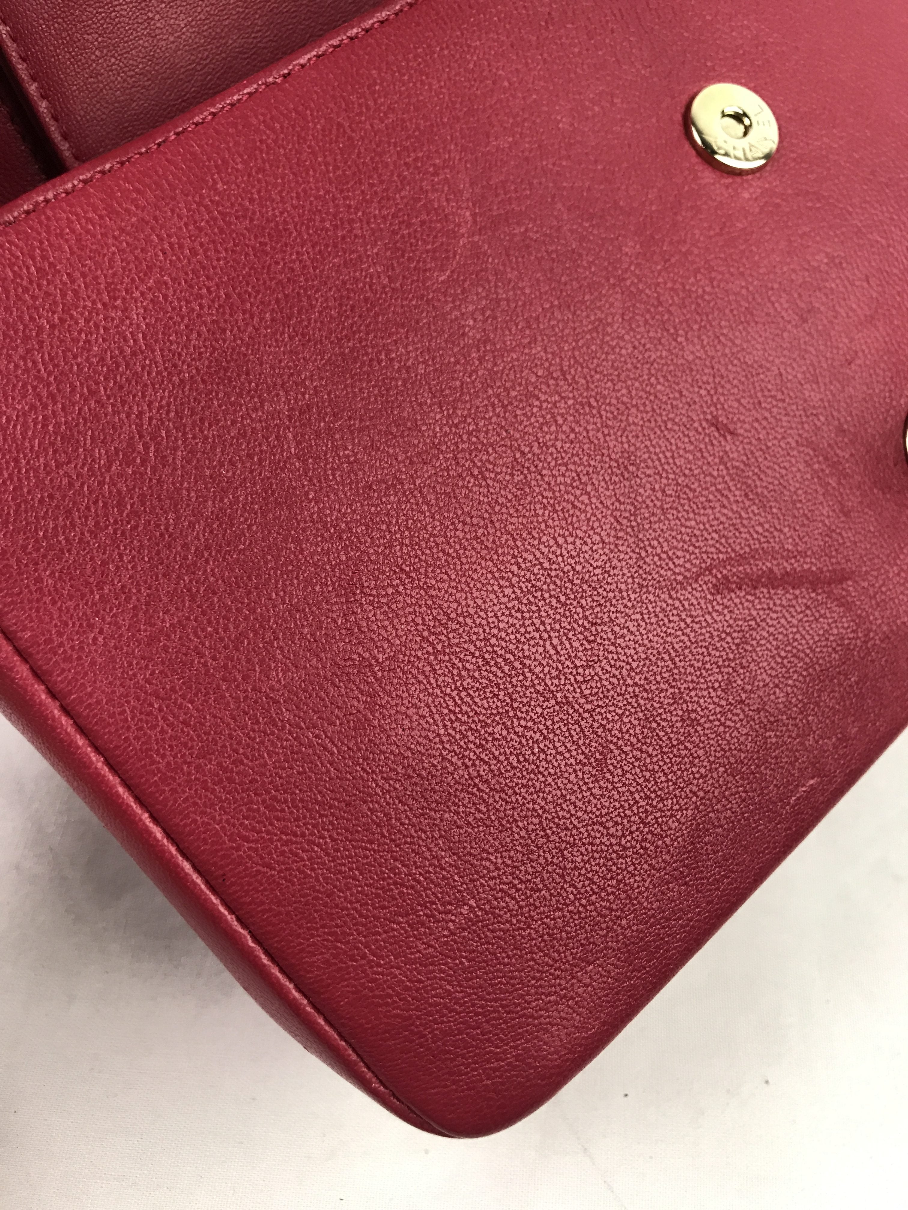 Fuchsia Pink Mademoiselle Vintage Sheepskin Flap Bag W/GHW