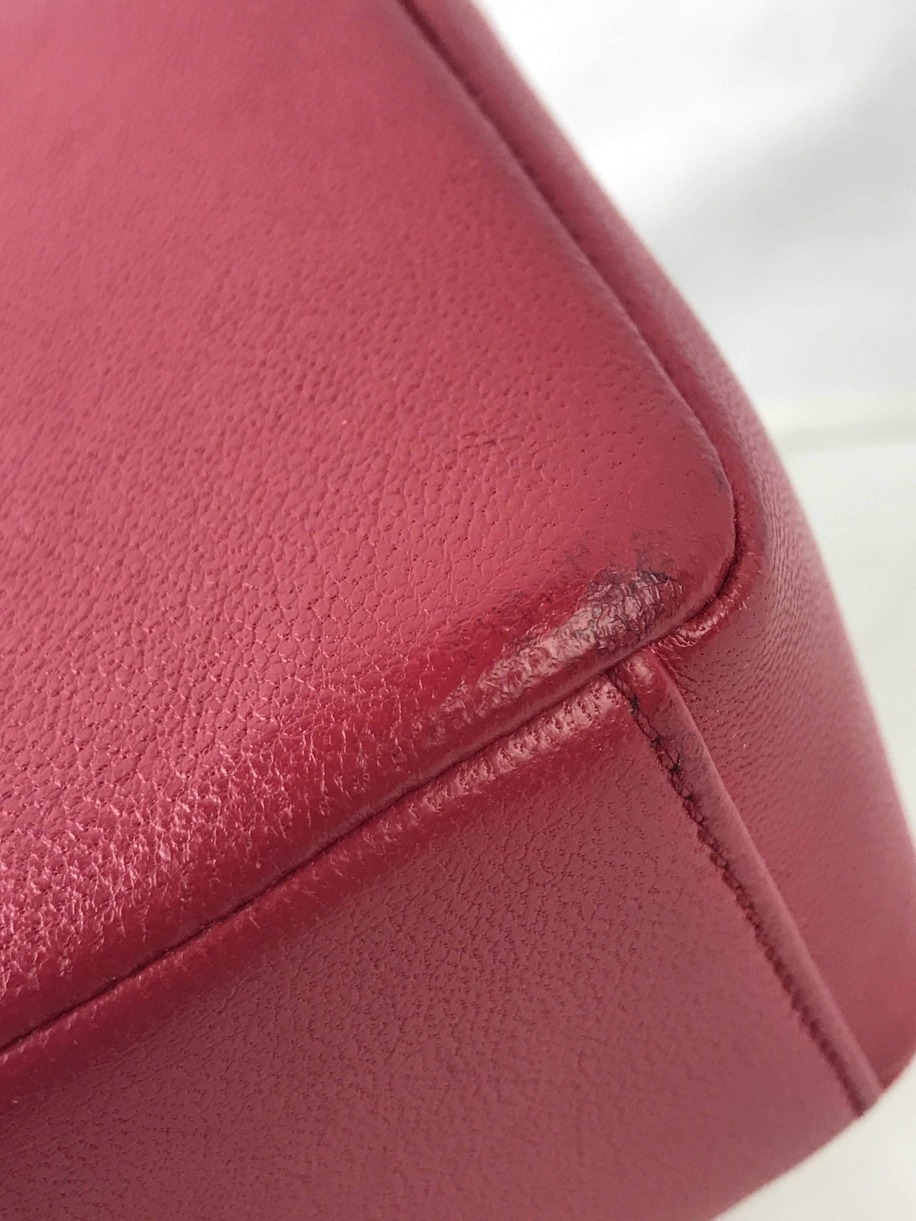 Fuchsia Pink Mademoiselle Vintage Sheepskin Flap Bag W/GHW