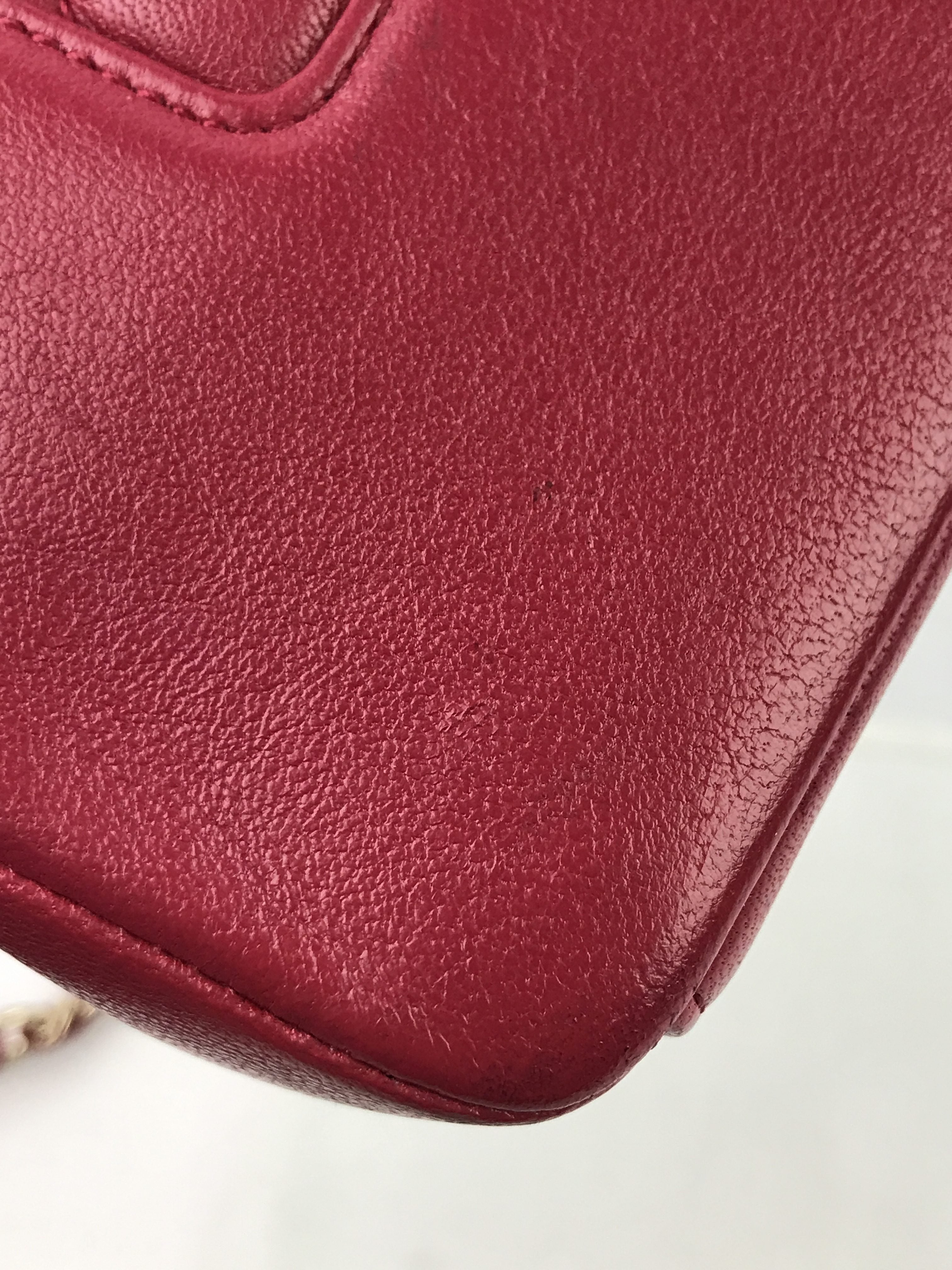 Fuchsia Pink Mademoiselle Vintage Sheepskin Flap Bag W/GHW