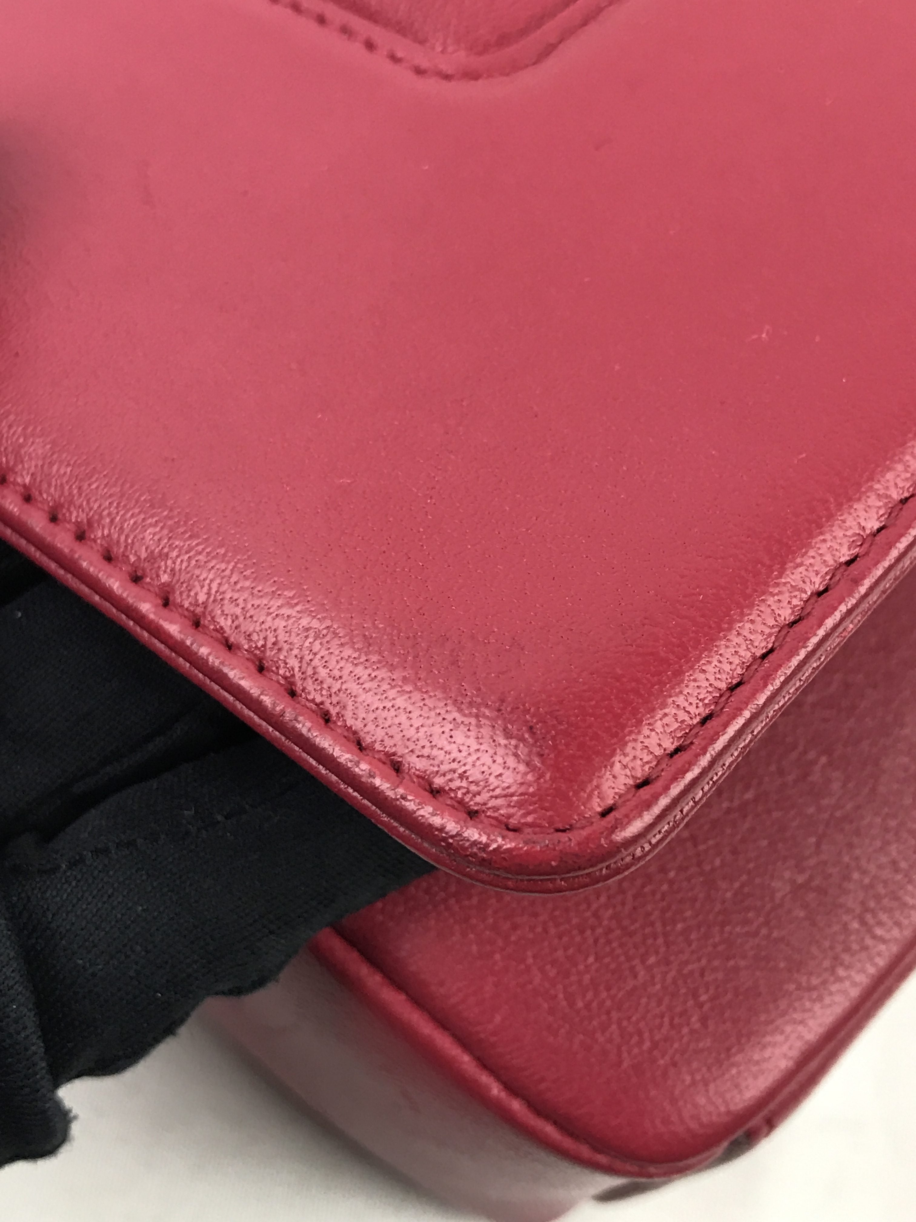 Fuchsia Pink Mademoiselle Vintage Sheepskin Flap Bag W/GHW