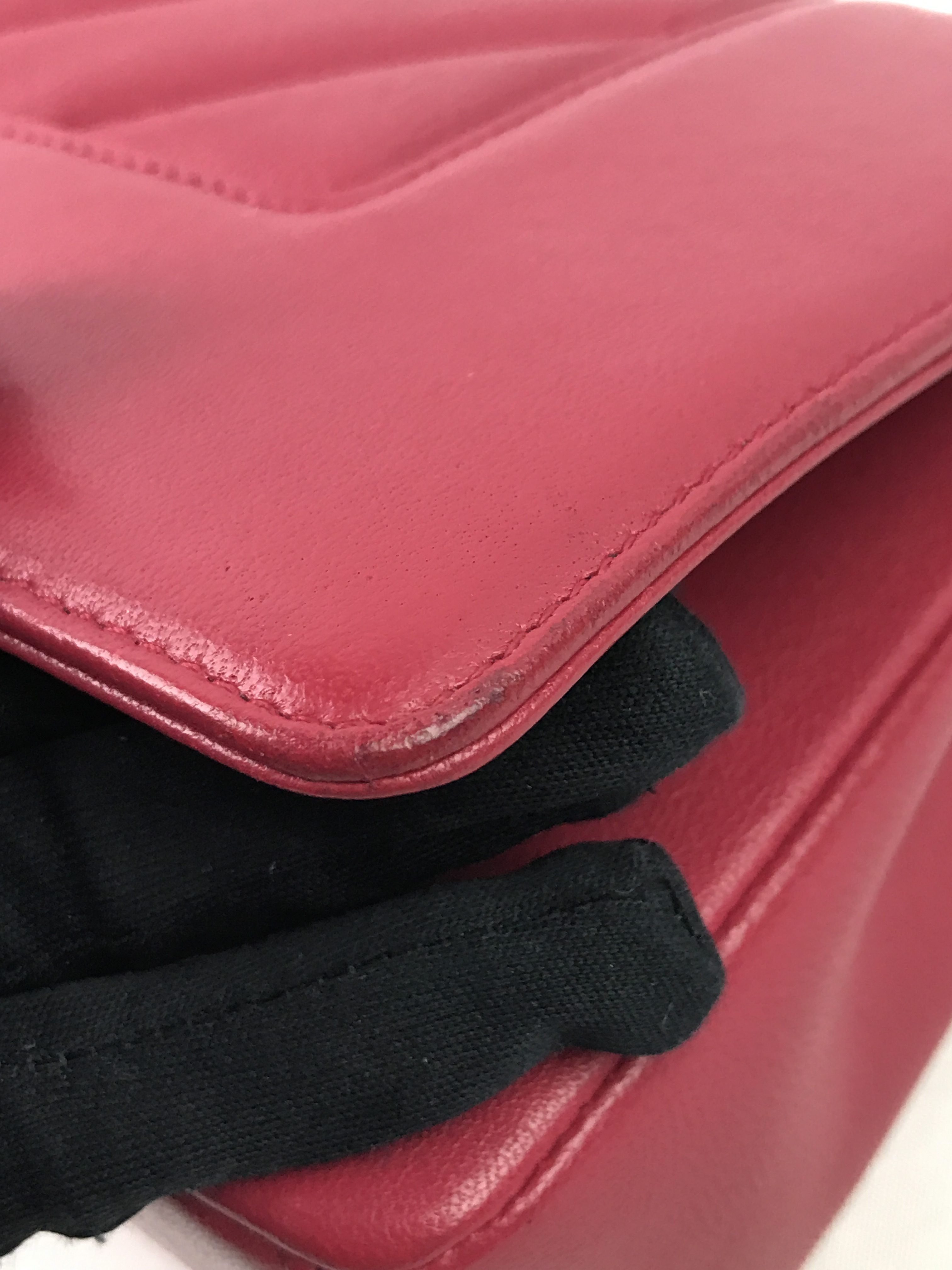Fuchsia Pink Mademoiselle Vintage Sheepskin Flap Bag W/GHW