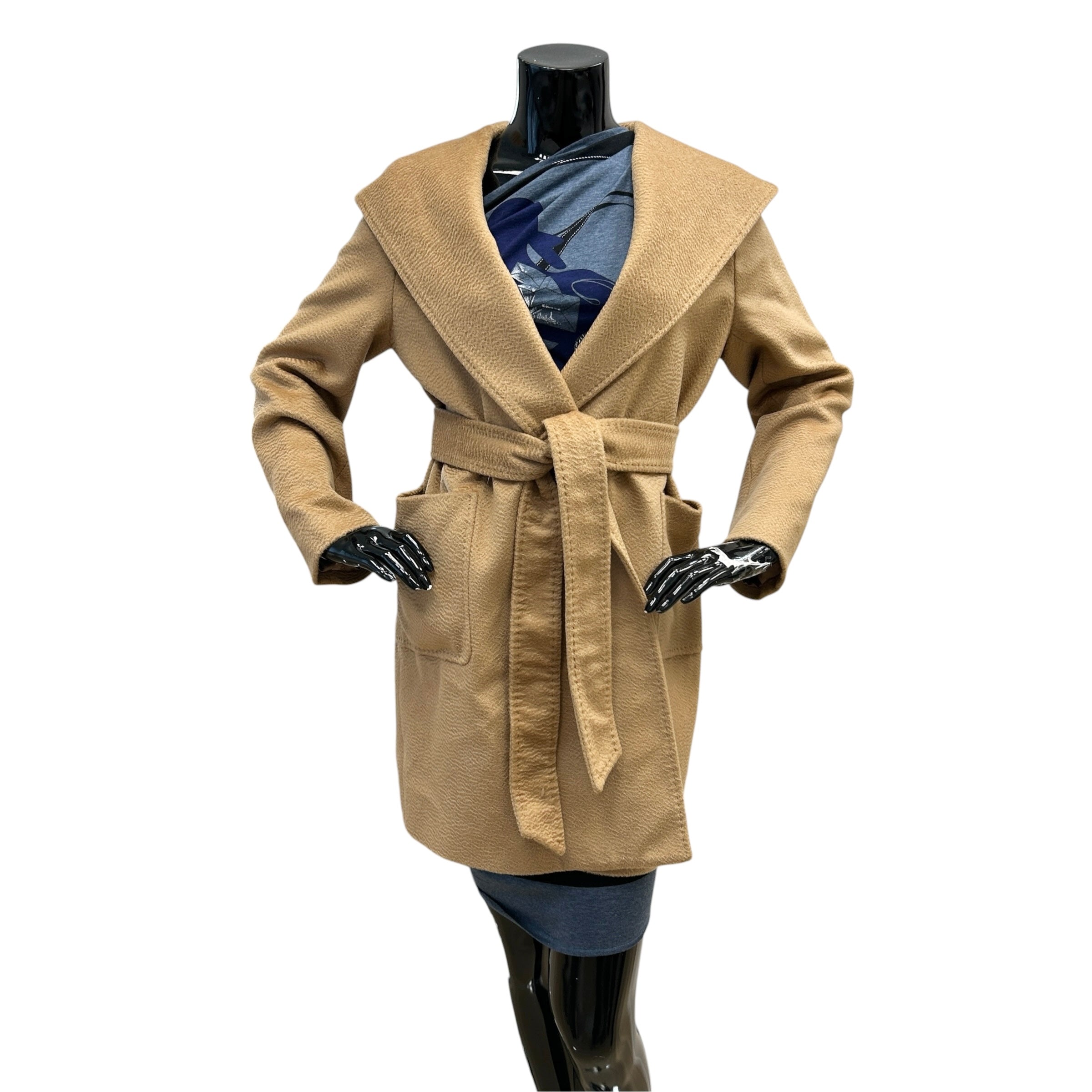 Rialto Camel Hair Hood/Belted Coat