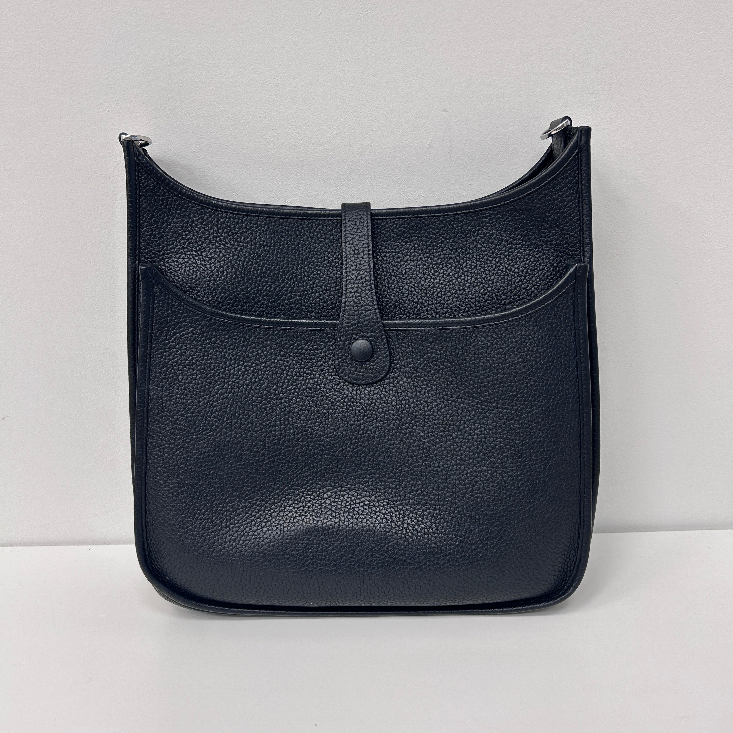 Black Clemence Leather Evelyne GM 33 Bag w/PHW