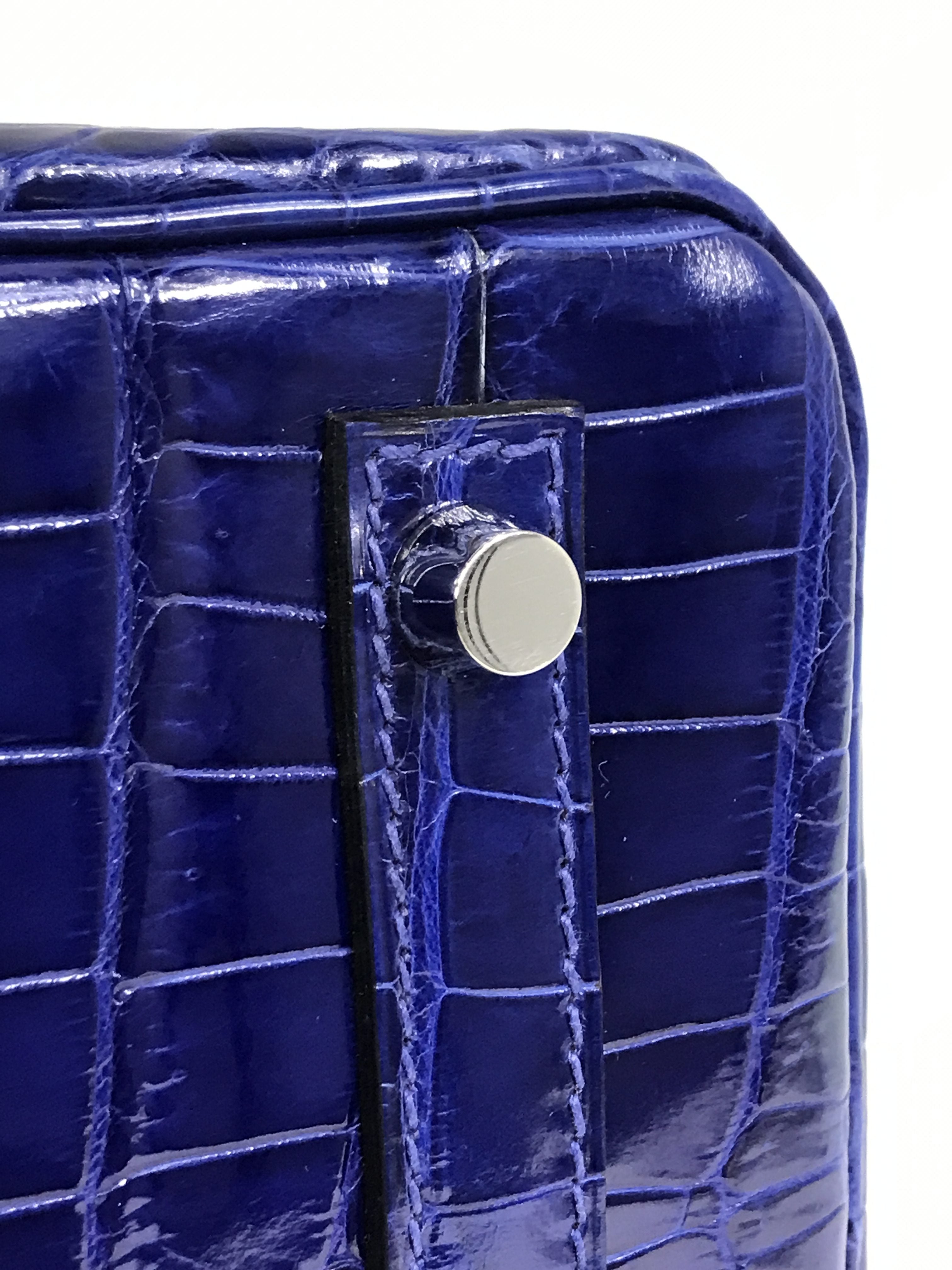 Blue Electric Croc Niloticus Birkin 30 W/ SHW