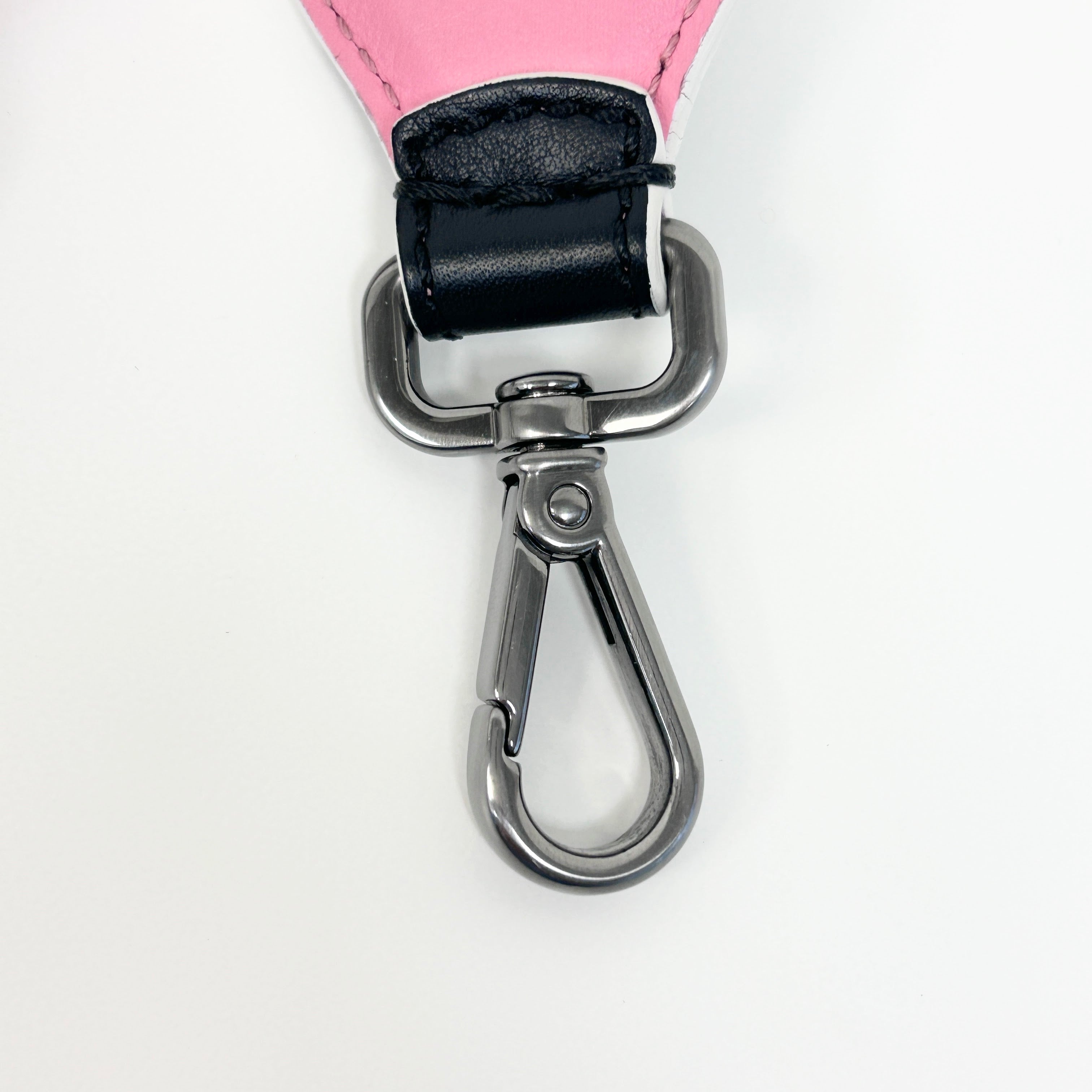 Black/Pink Leather Studded Shoulder Strap w/RHW