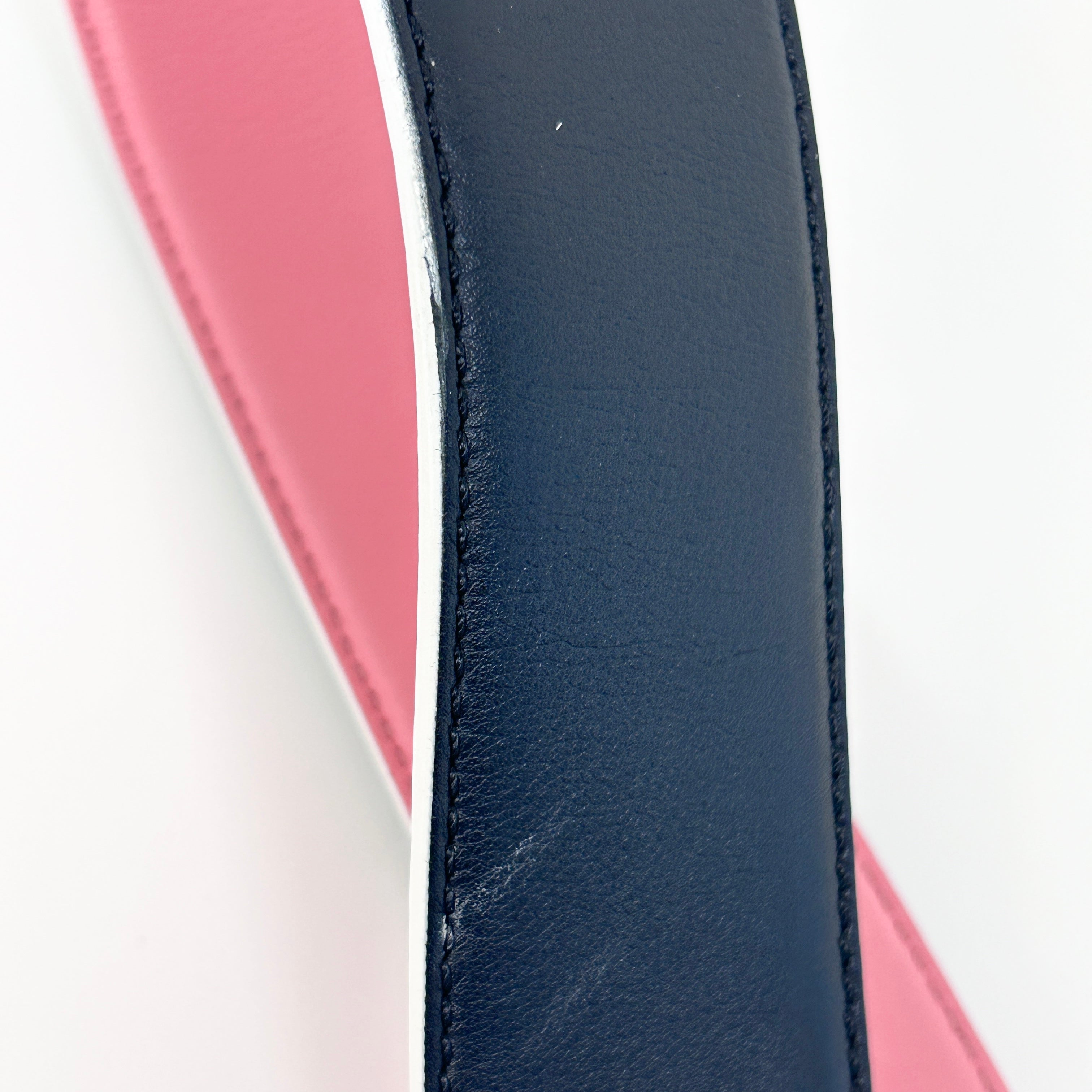 Black/Pink Leather Studded Shoulder Strap w/RHW