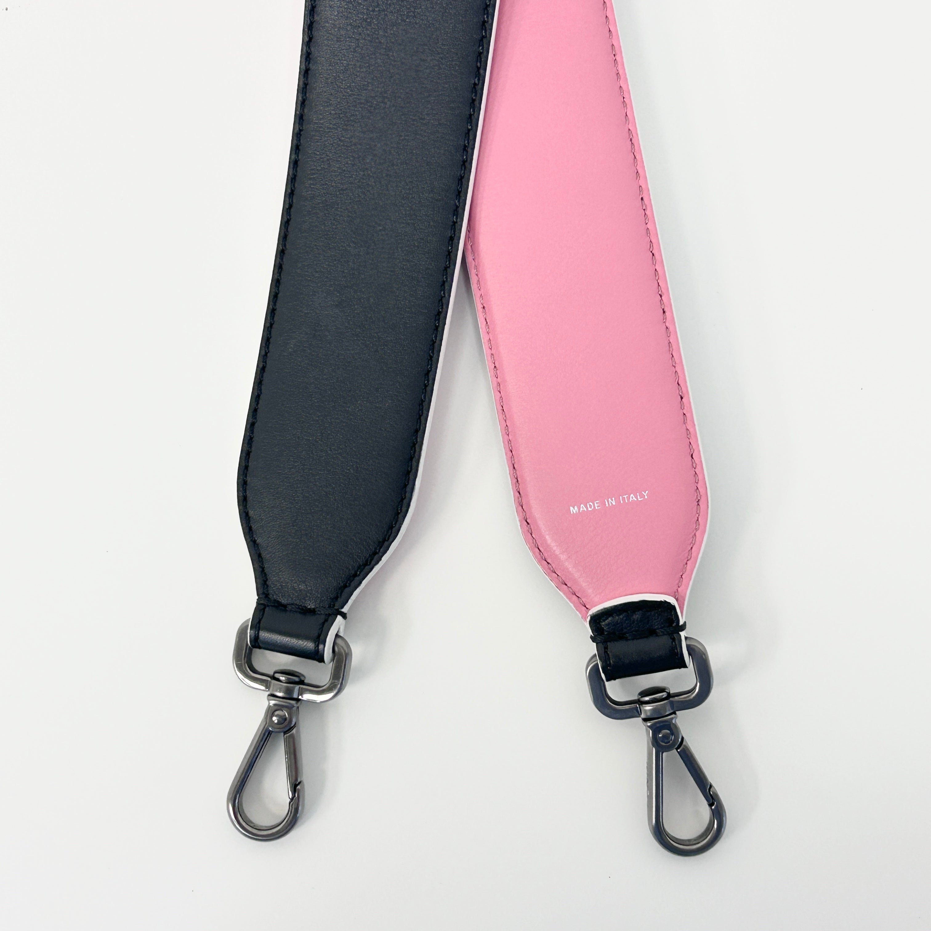 Black/Pink Leather Studded Shoulder Strap w/RHW
