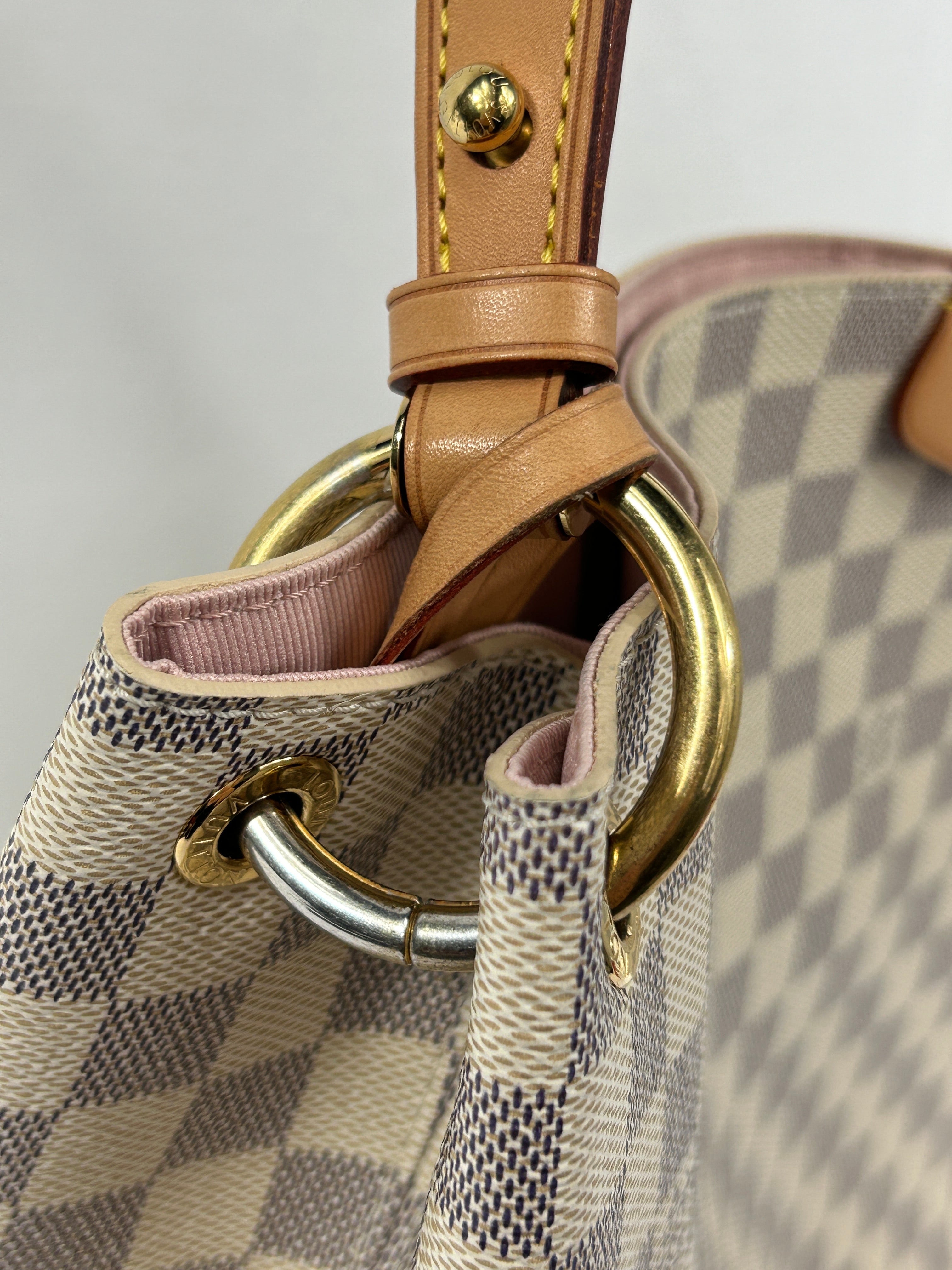 Damier Azur Graceful MM Shoulder Bag w/GHW