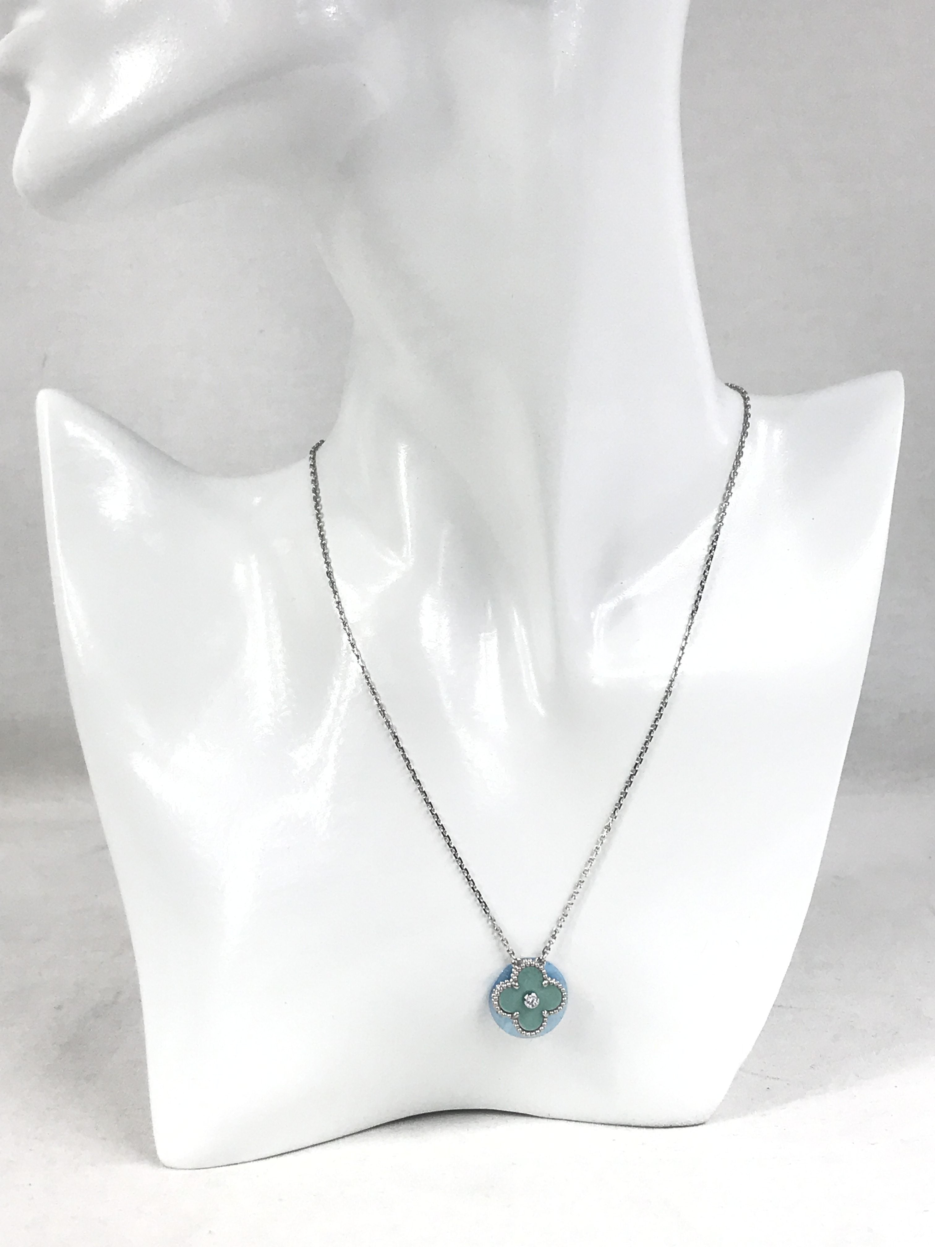 Blue Holiday Limited Edition Alhambra and Diamond Pendant W/WGHW