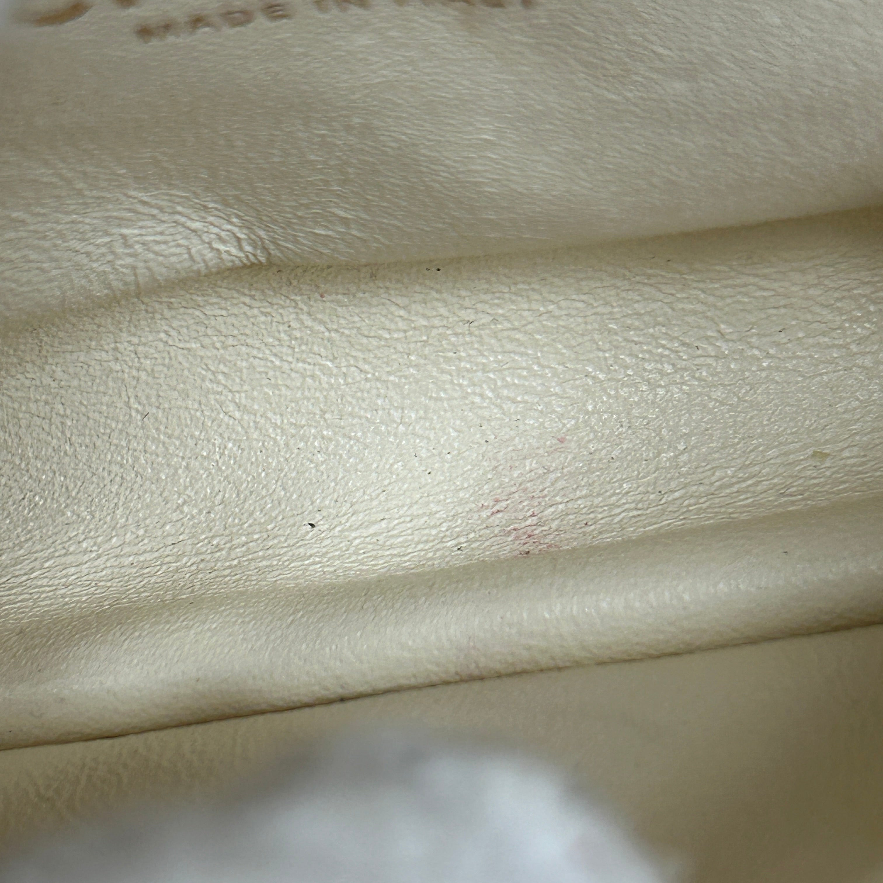 White Chevron Crinkled Calfskin Beige Lizard Mini Coco Handle W/AGHW