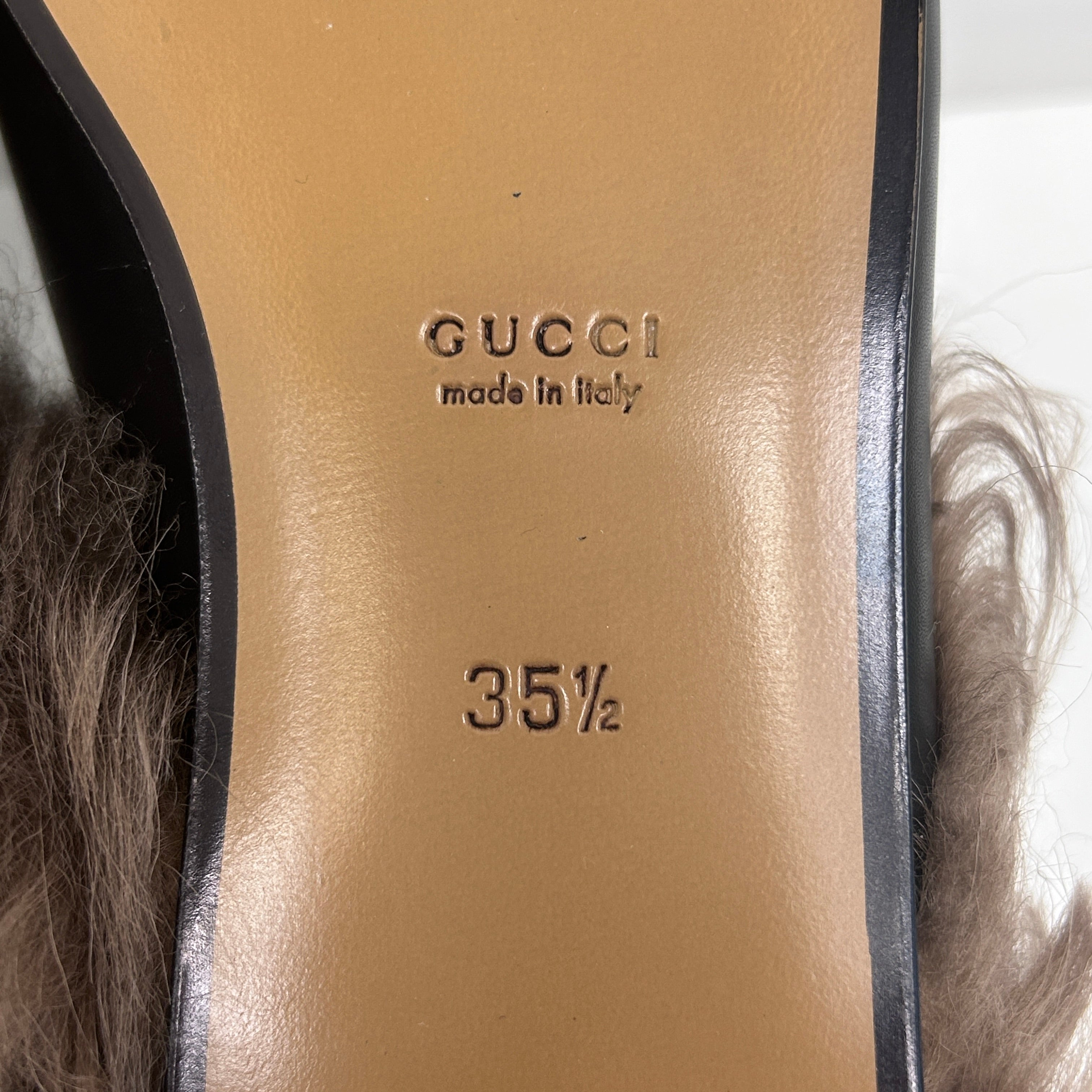 Black Princetown Genuine Shearling Loafer Mule