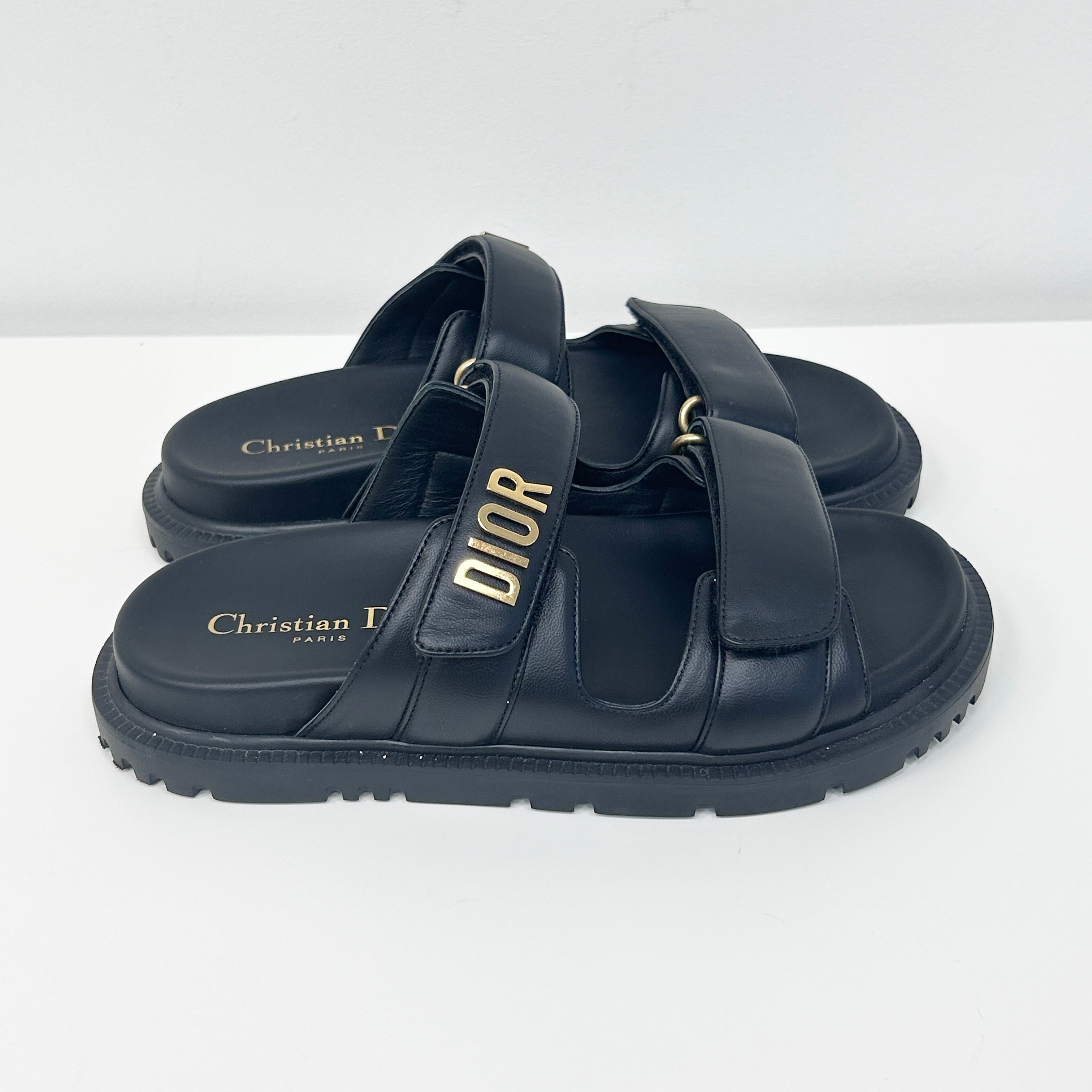 Black Lambskin Dioract Sandal