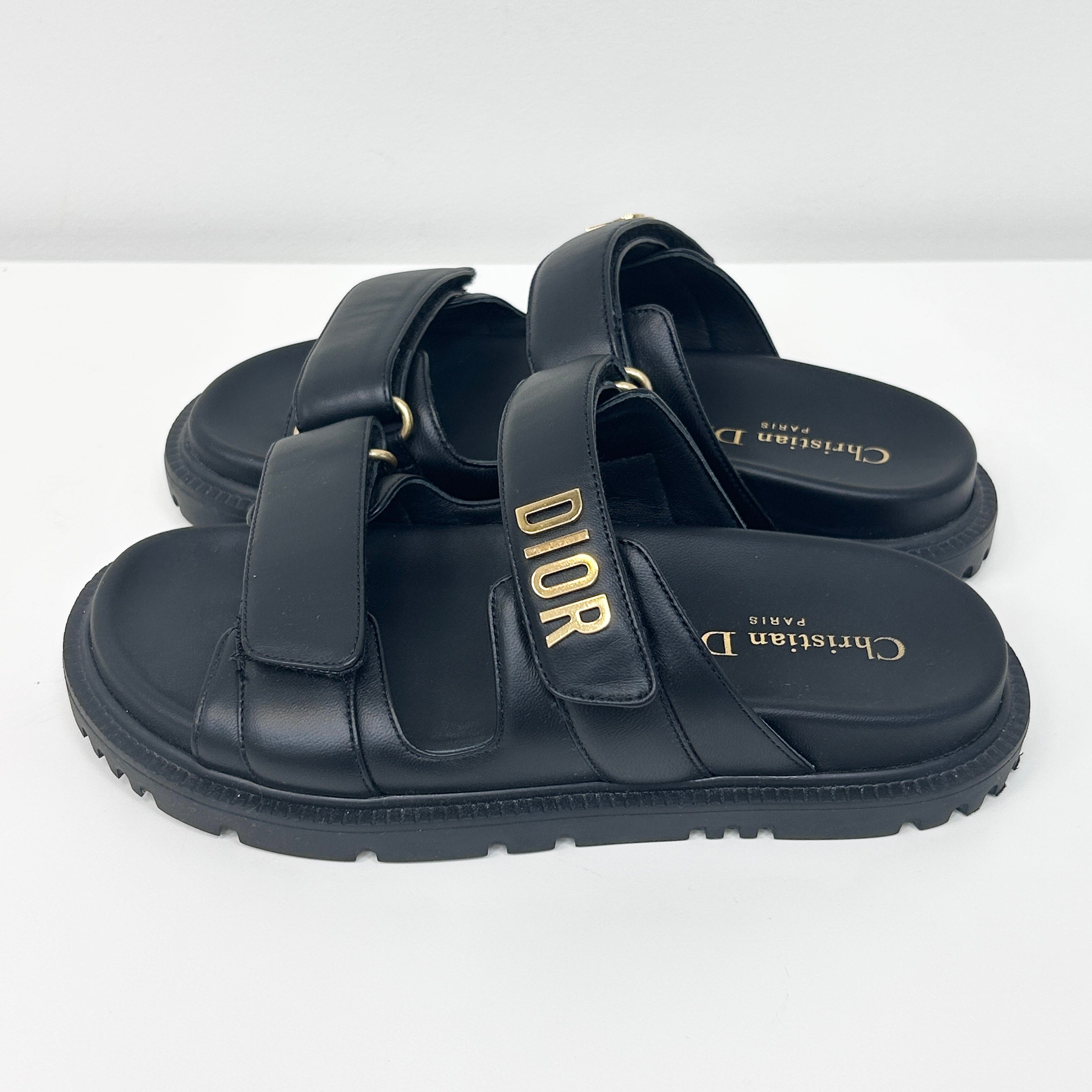 Black Lambskin Dioract Sandal