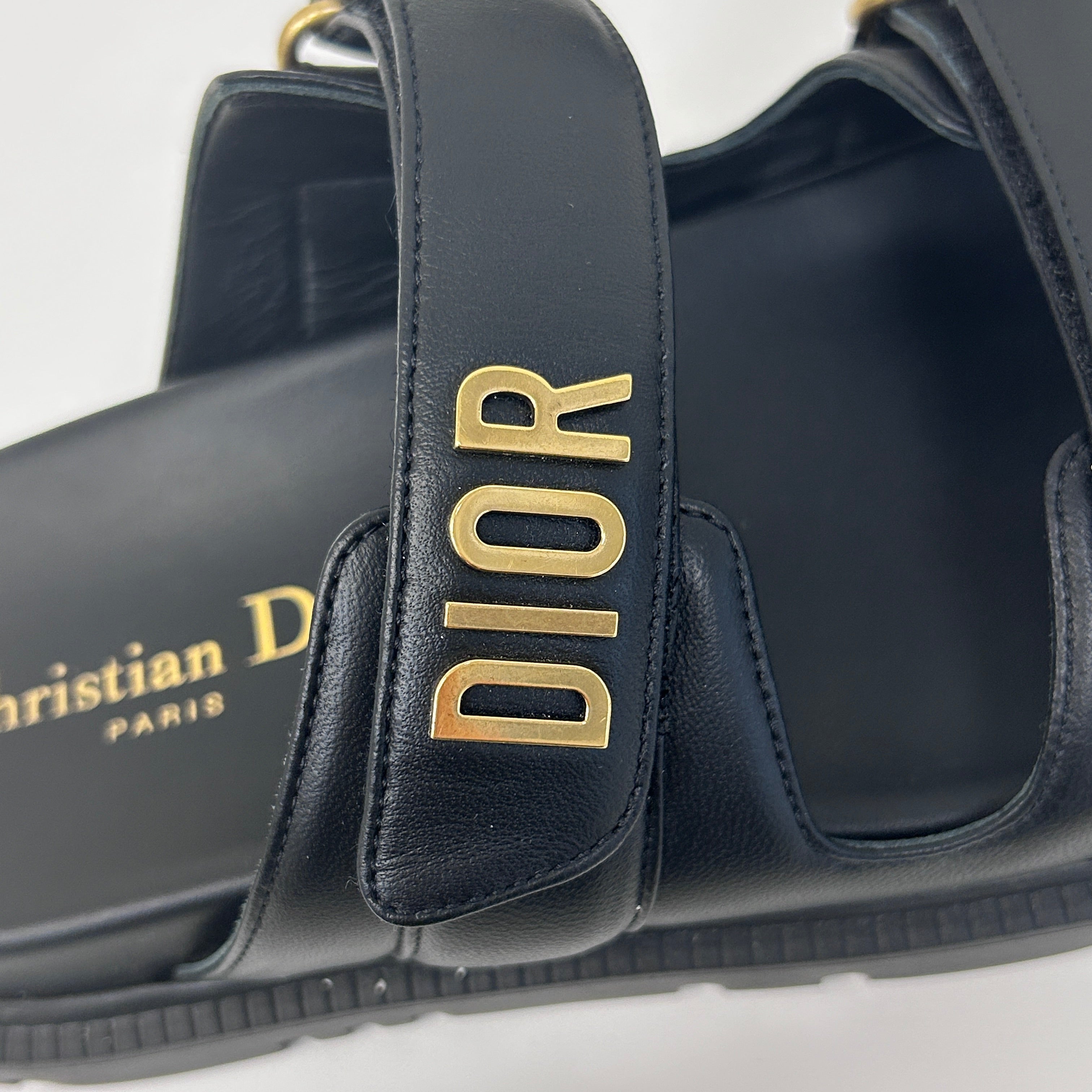 Black Lambskin Dioract Sandal