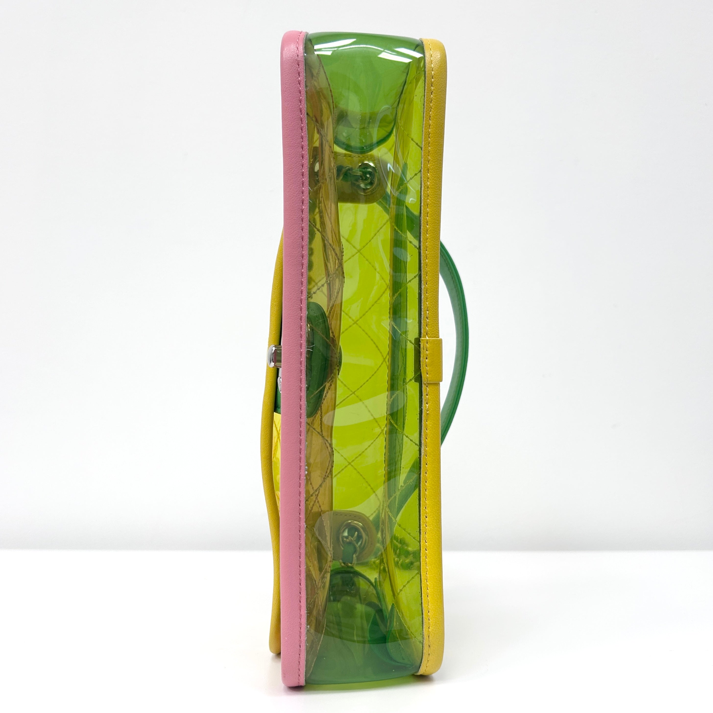 Yellow/Green/Pink PVC Coco Splash Mini Flap Bag w/SHW