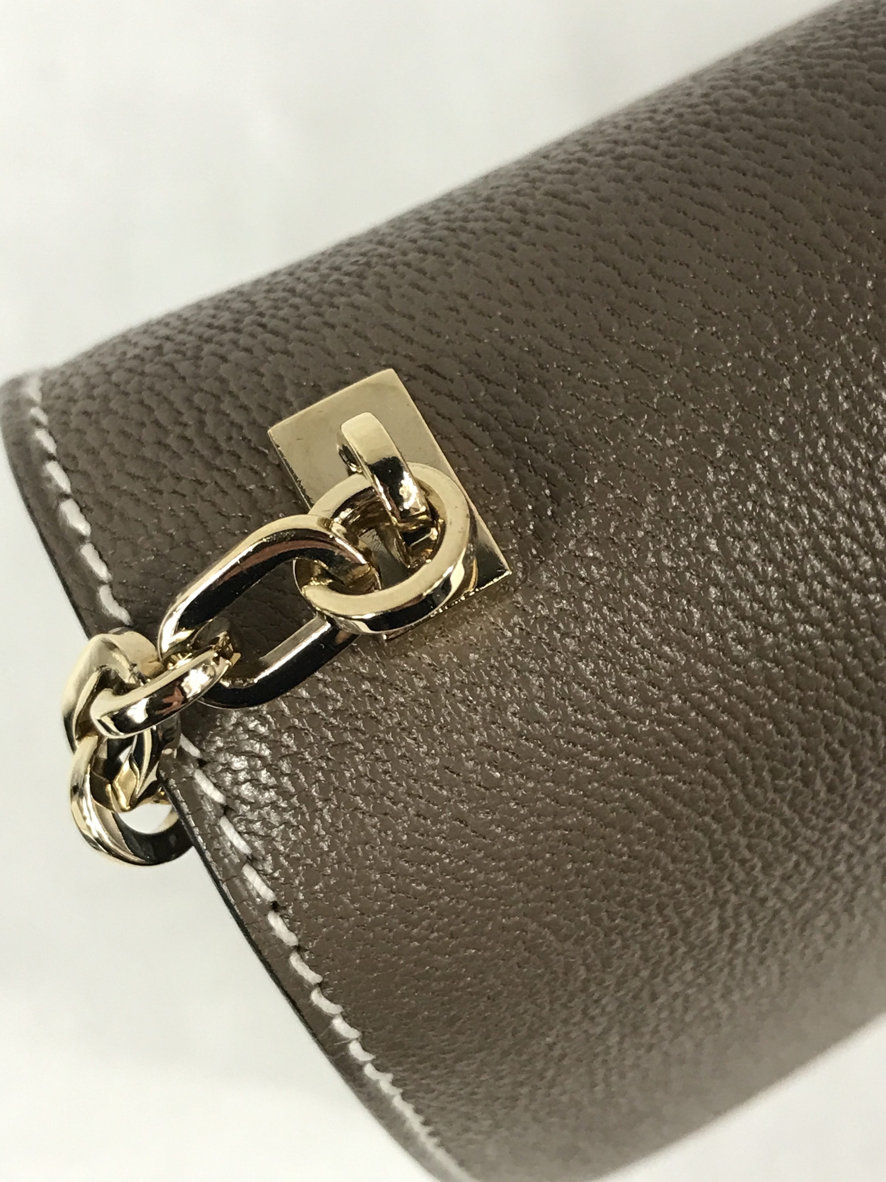 Etoupe Chevre Myssore Verrou Chain Mini Bag W/GHW