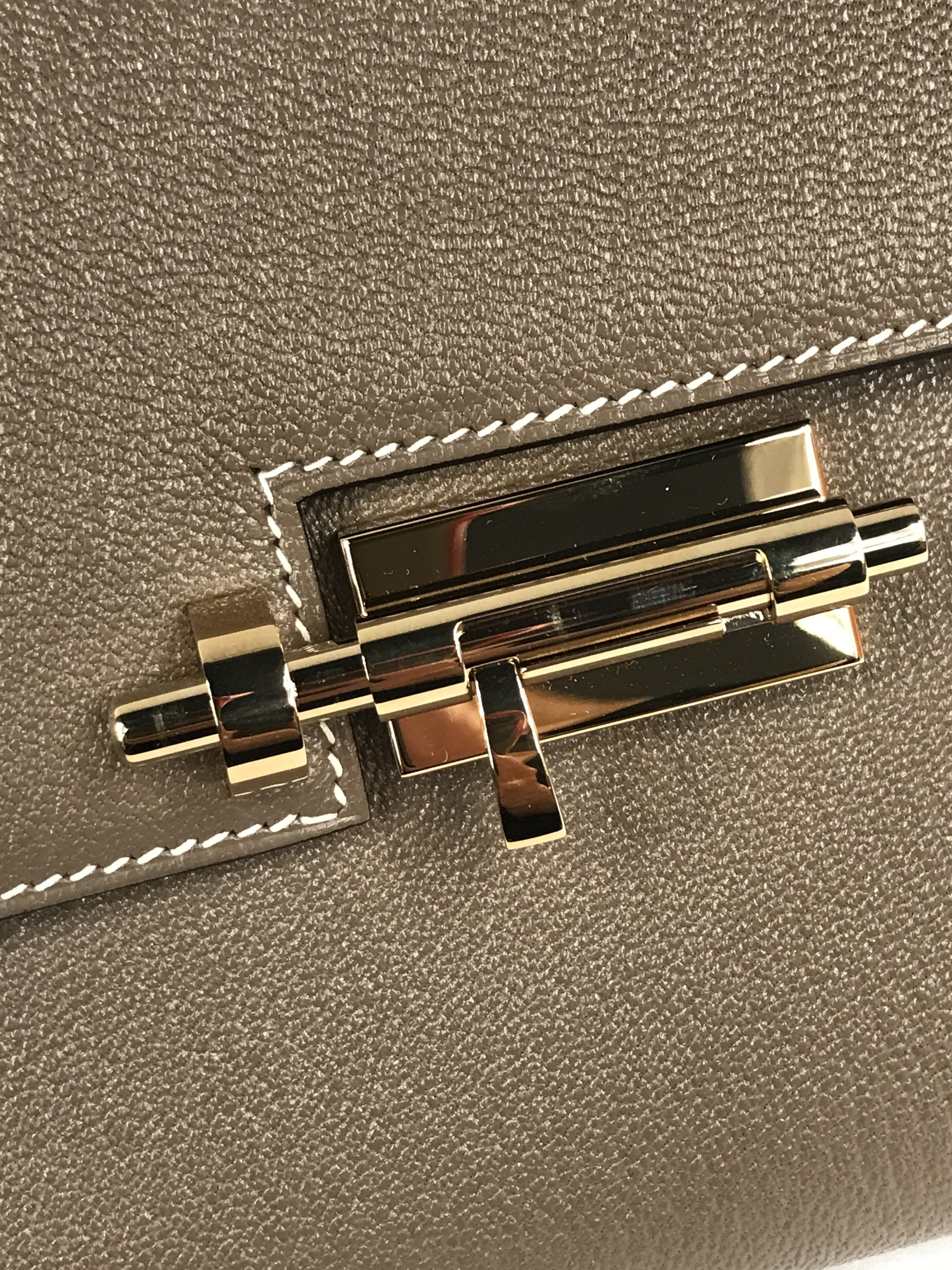 Etoupe Chevre Myssore Verrou Chain Mini Bag W/GHW