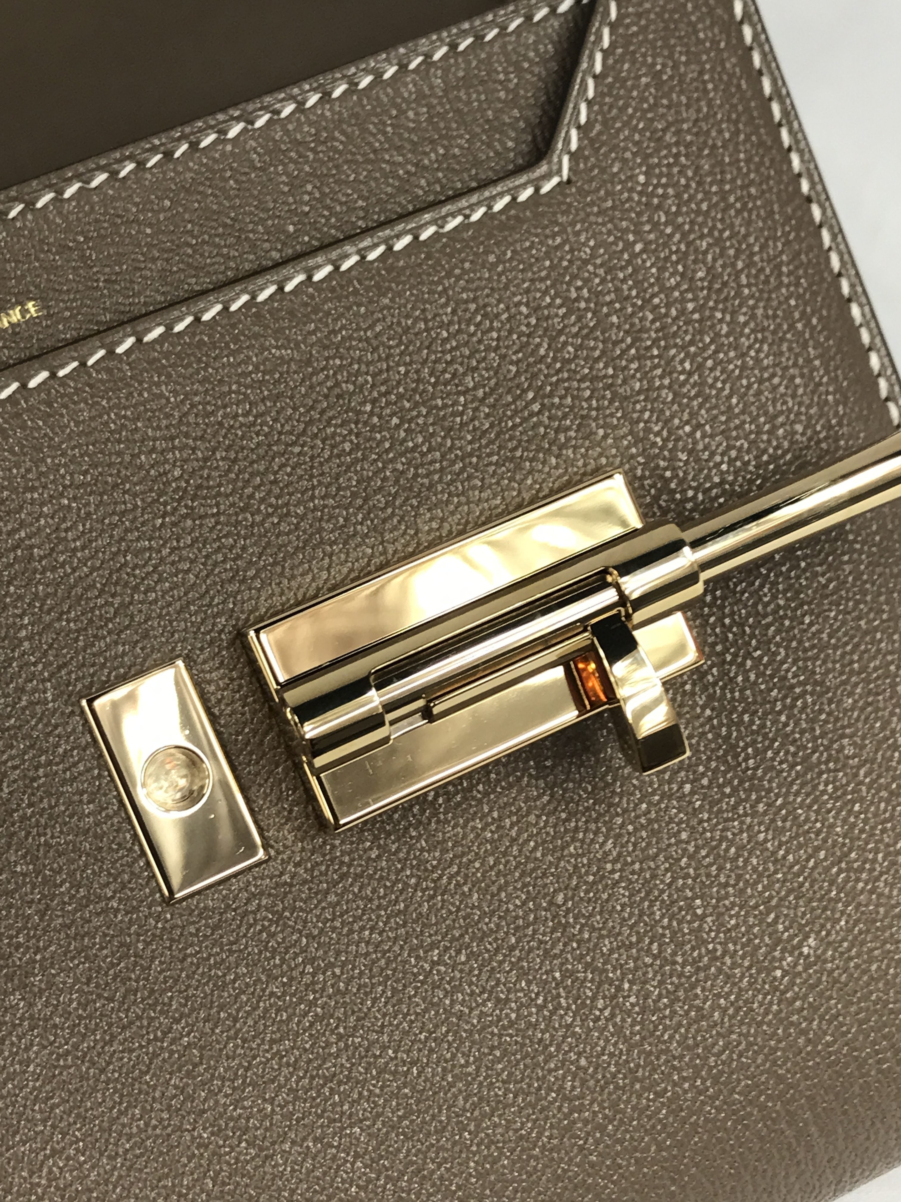 Etoupe Chevre Myssore Verrou Chain Mini Bag W/GHW