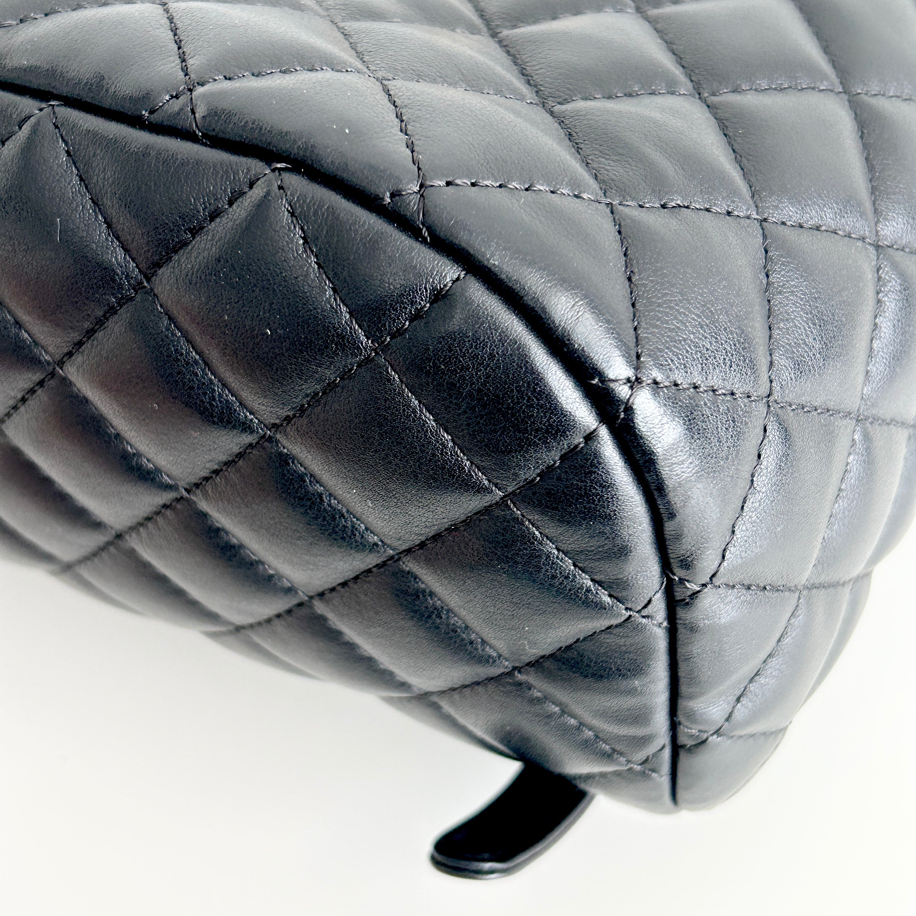 Black Quilted Calfskin Leather Urban Spirt Backpack Bag w/GHW
