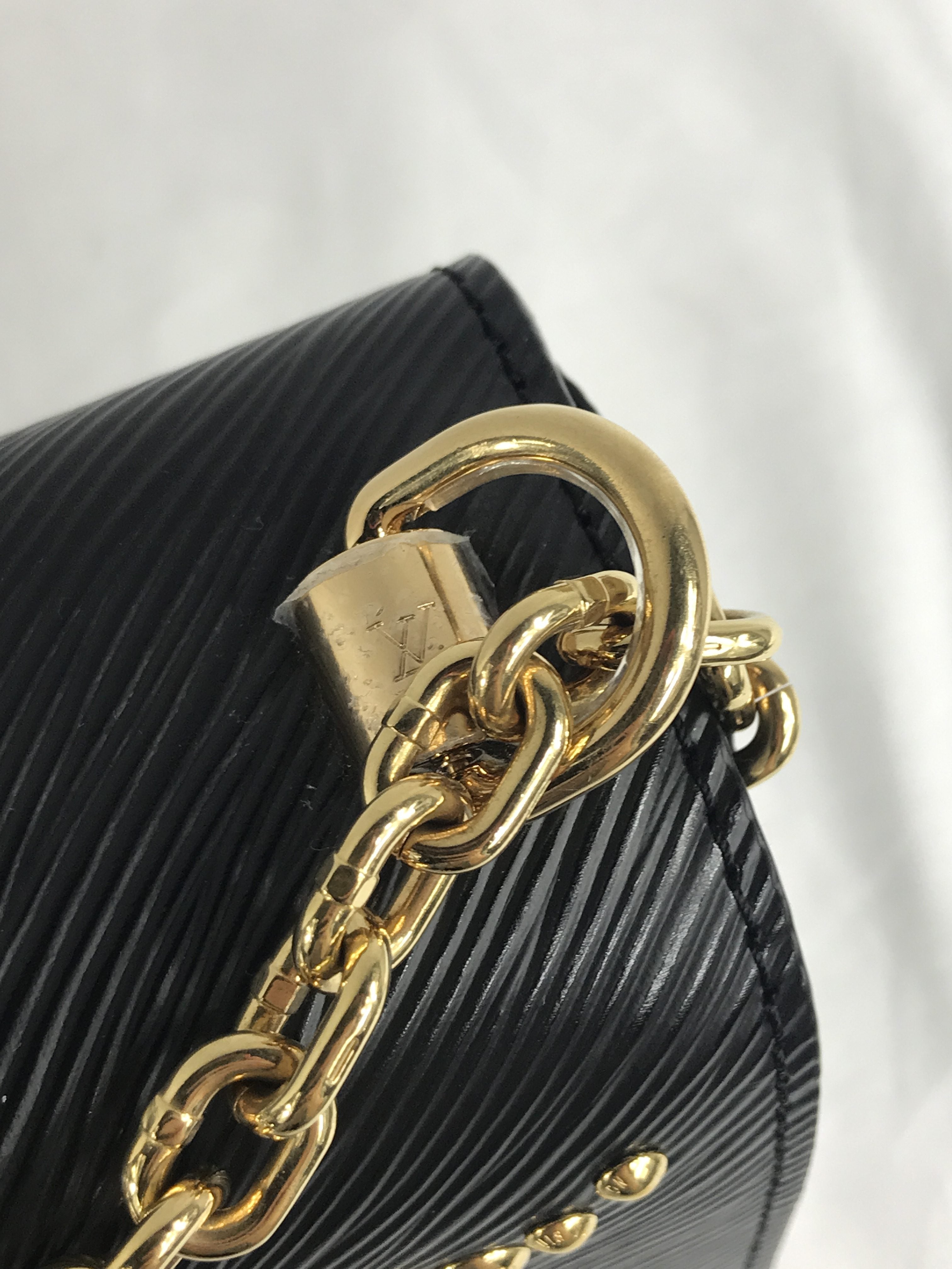 Epi Leather Studded Twist MM Bag w/GHW/SHW