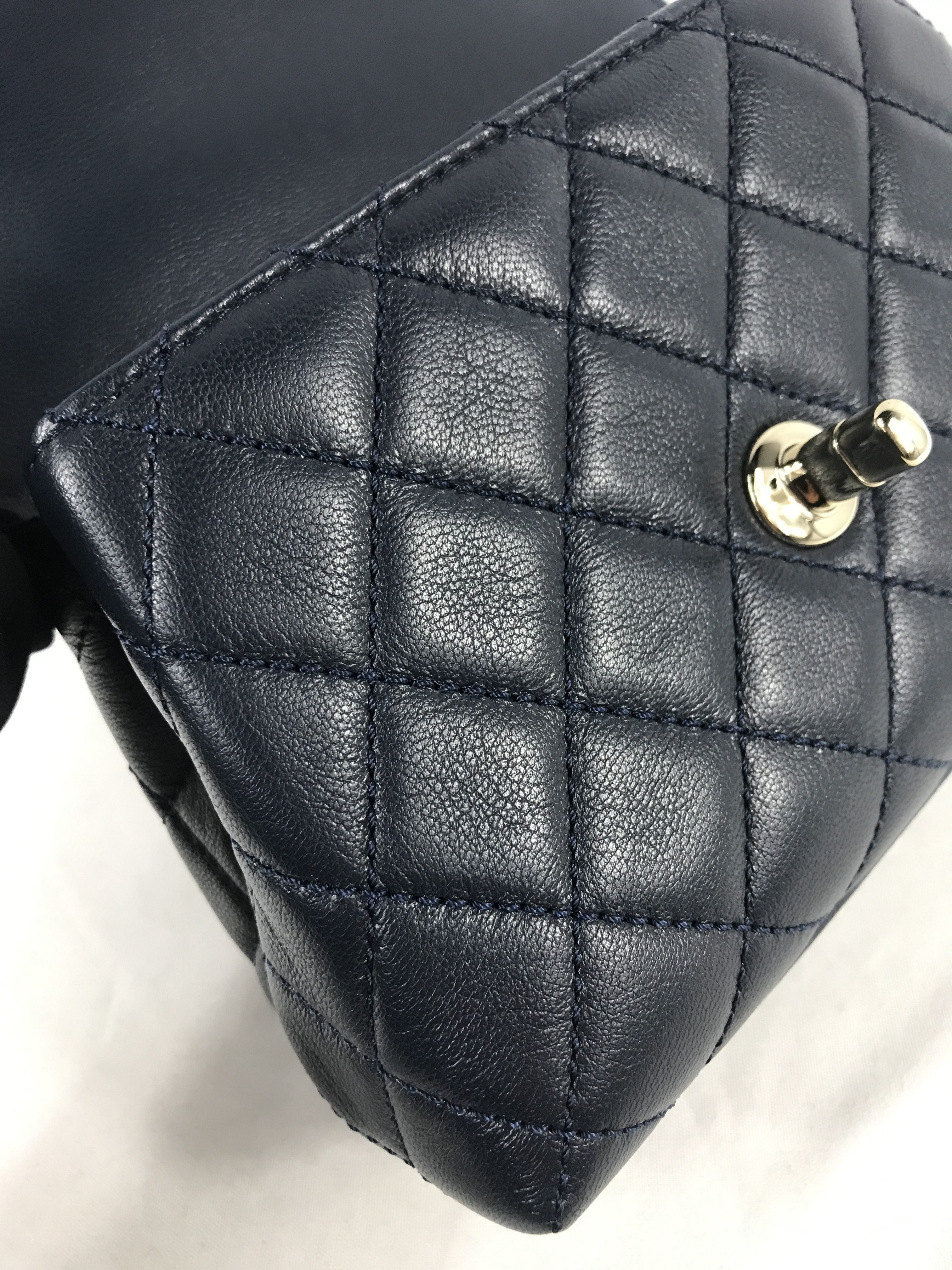 21P Navy Quilted Goatskin Leather Mini Coco Multicolor Handle W/LGHW