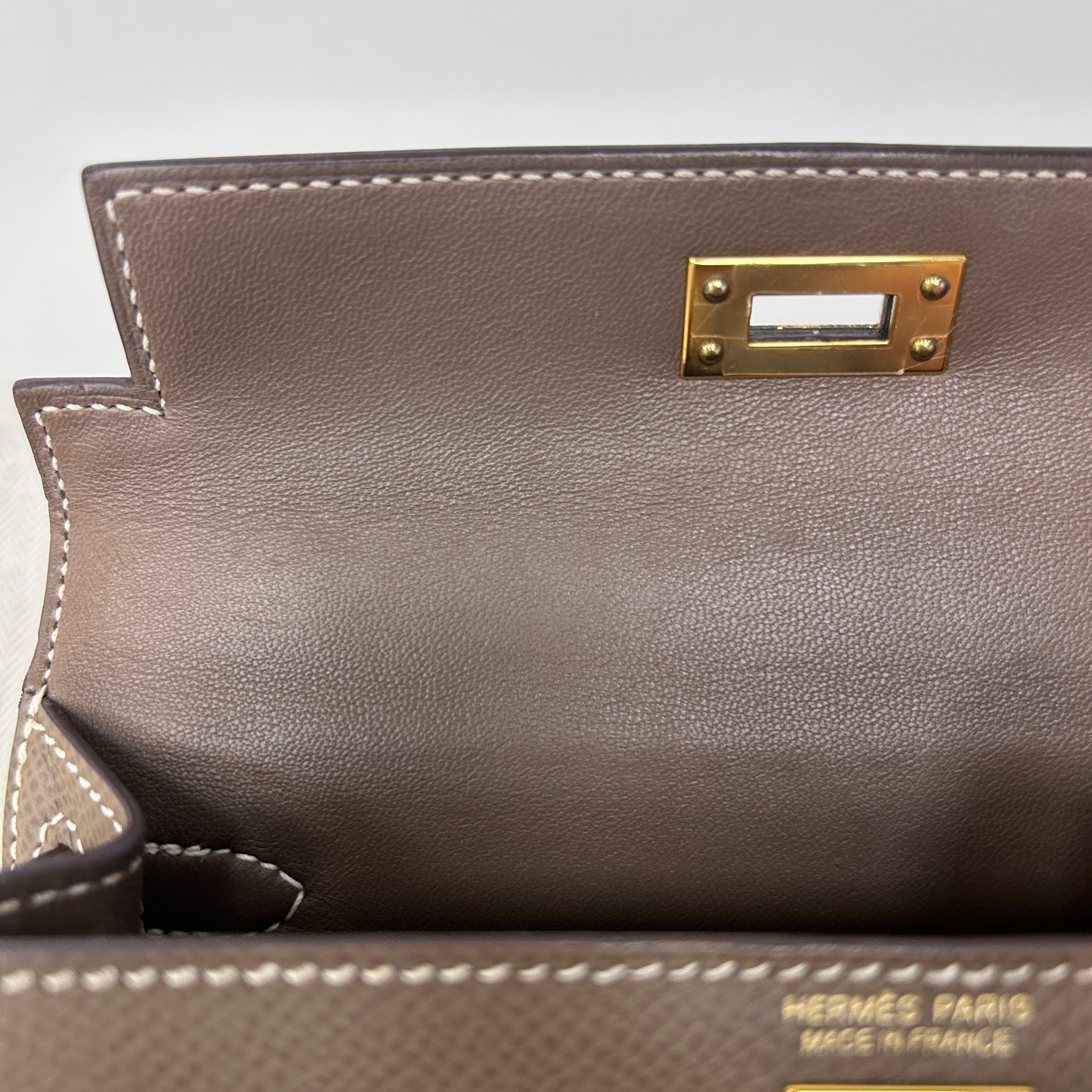 Mini Kelly II Etoupe Epsom Leather w/GHW