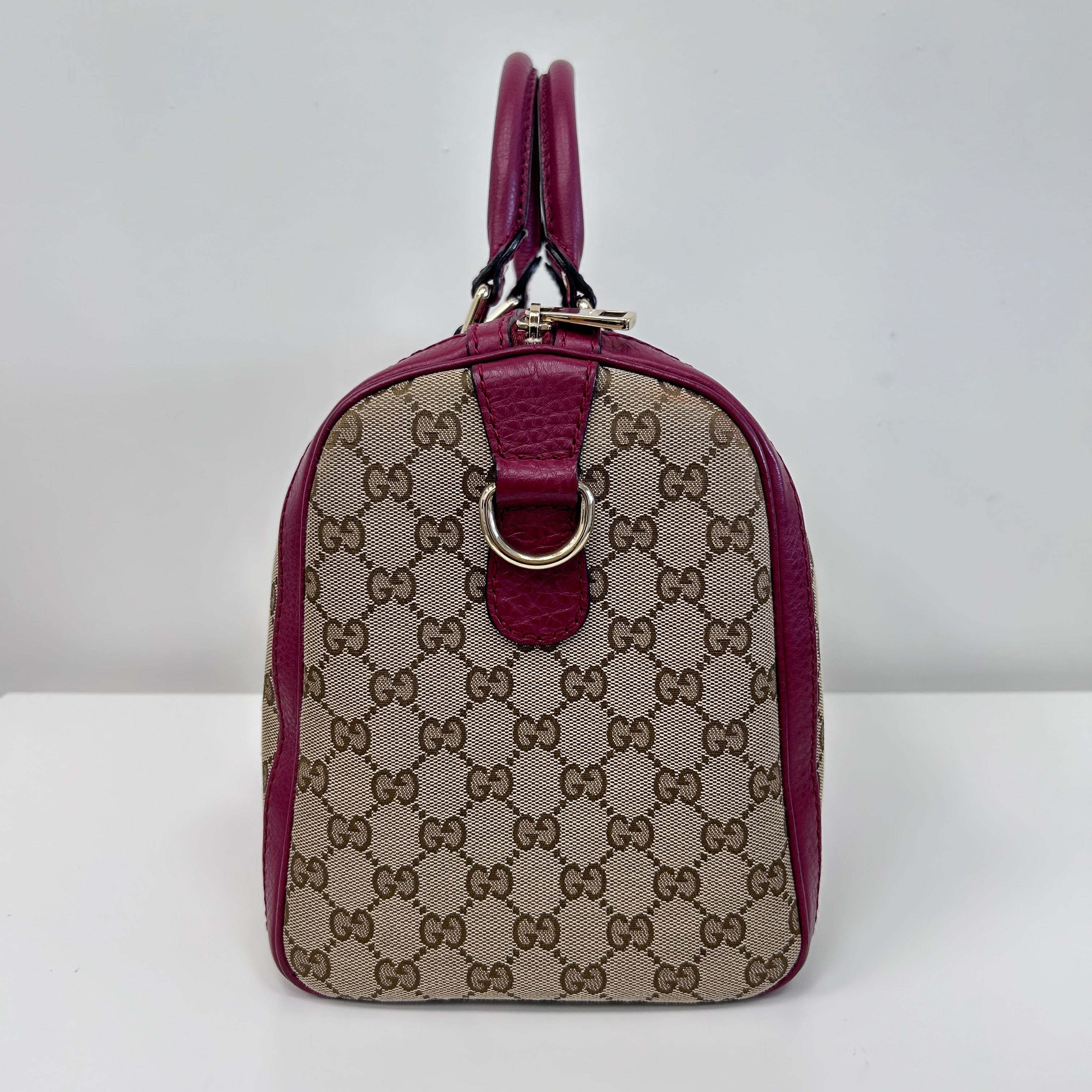 Red/Pink/GG Canvas Web Medium Joy Boston Bag