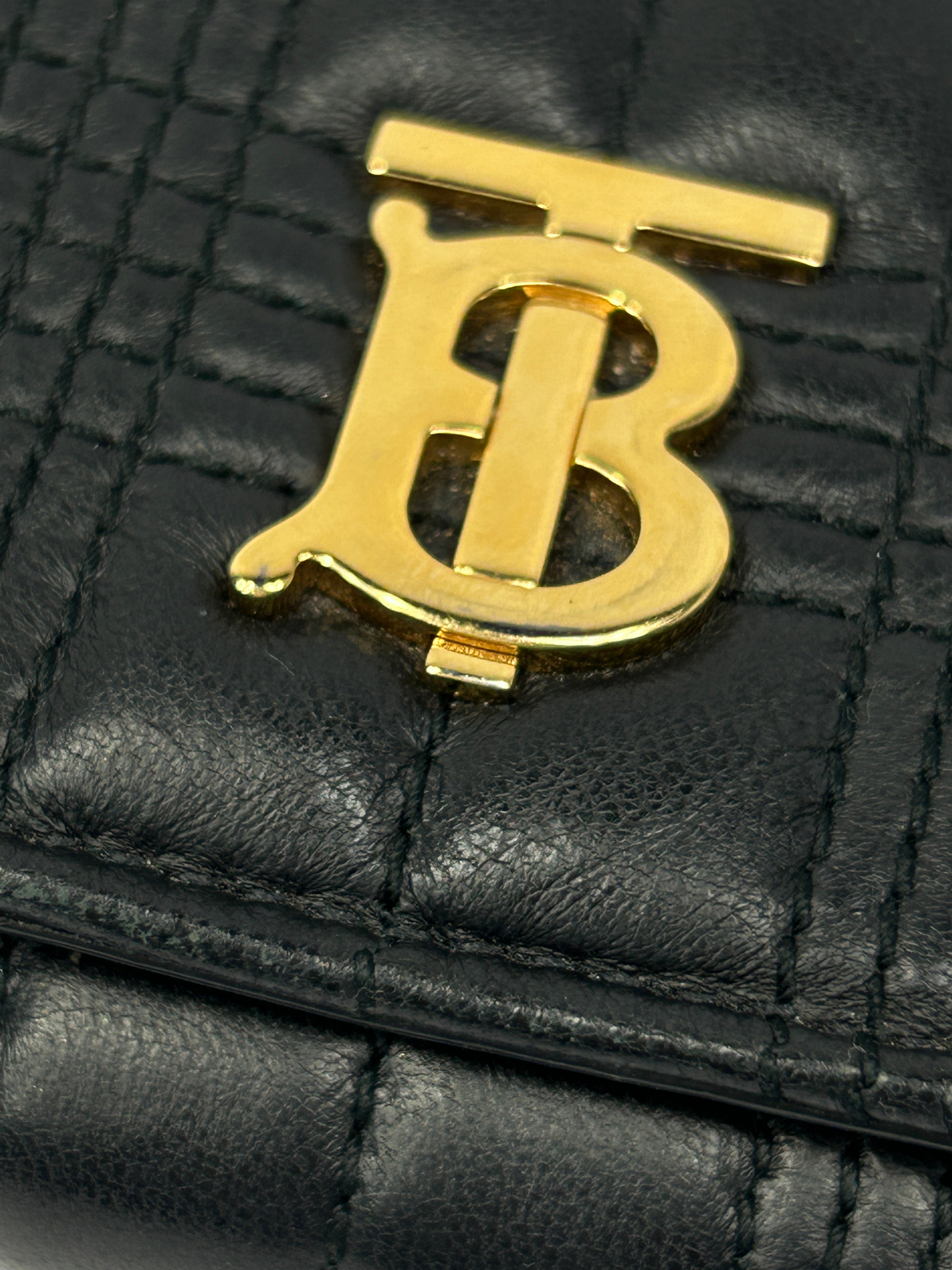 Black Quilted Lola Lambskin Leather Wallet