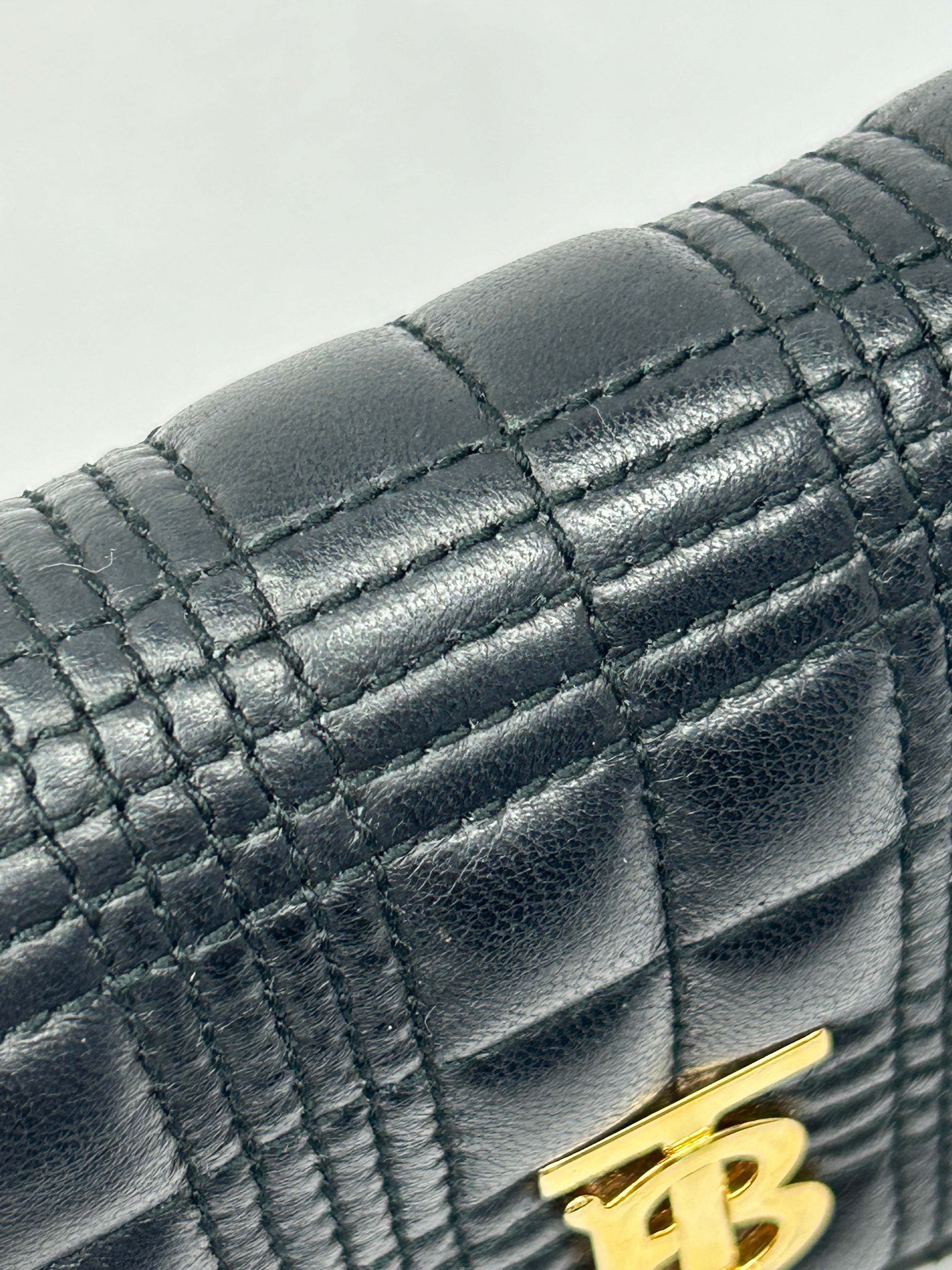 Black Quilted Lola Lambskin Leather Wallet