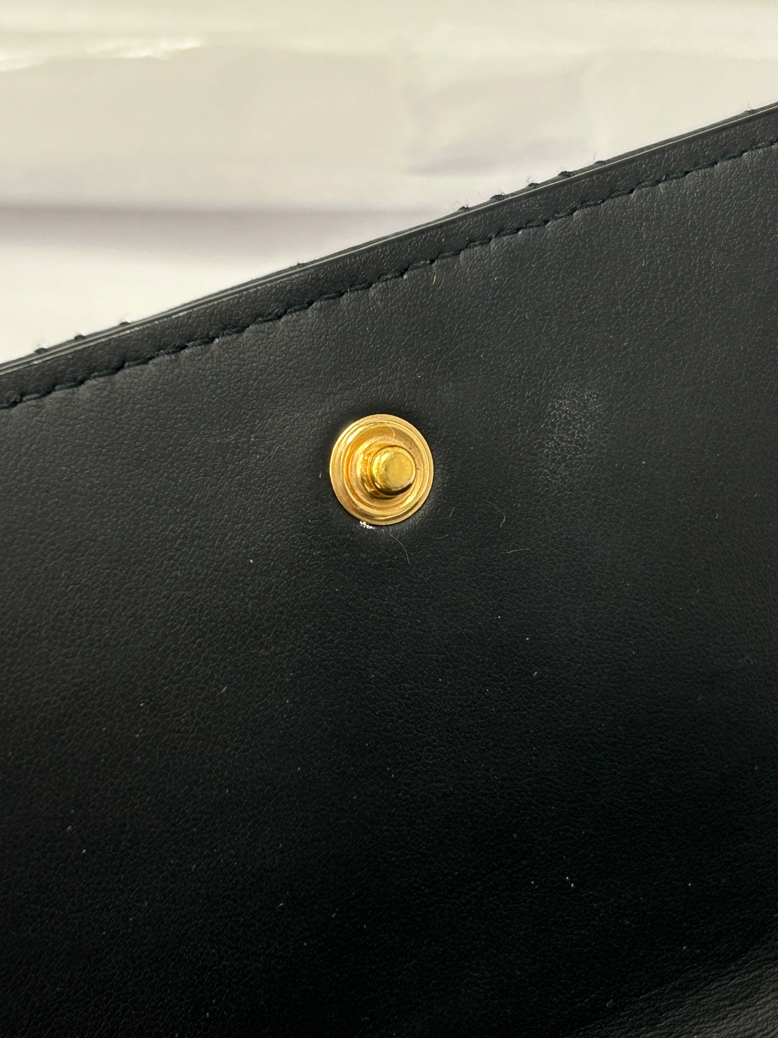 Black Quilted Lola Lambskin Leather Wallet