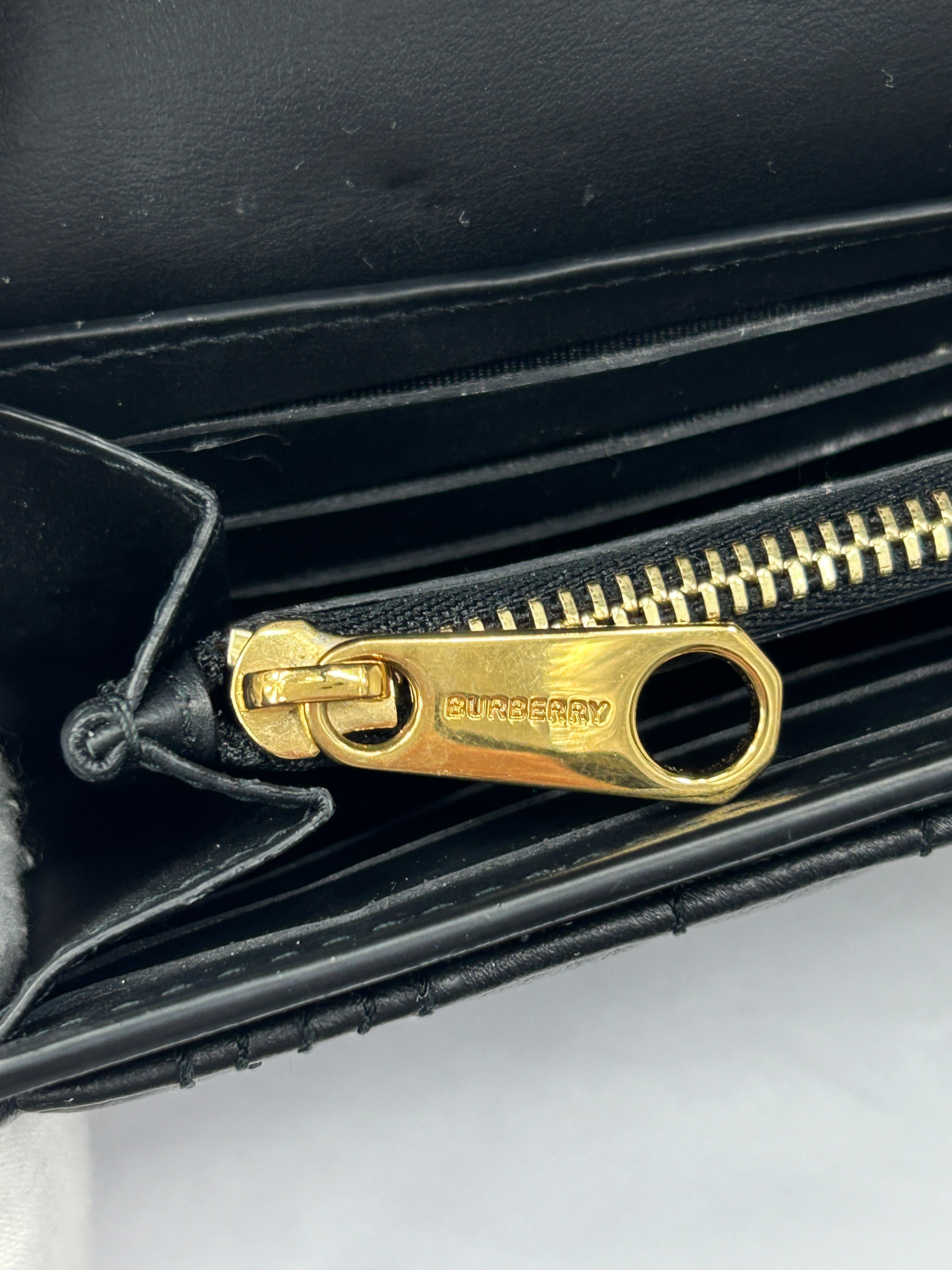 Black Quilted Lola Lambskin Leather Wallet