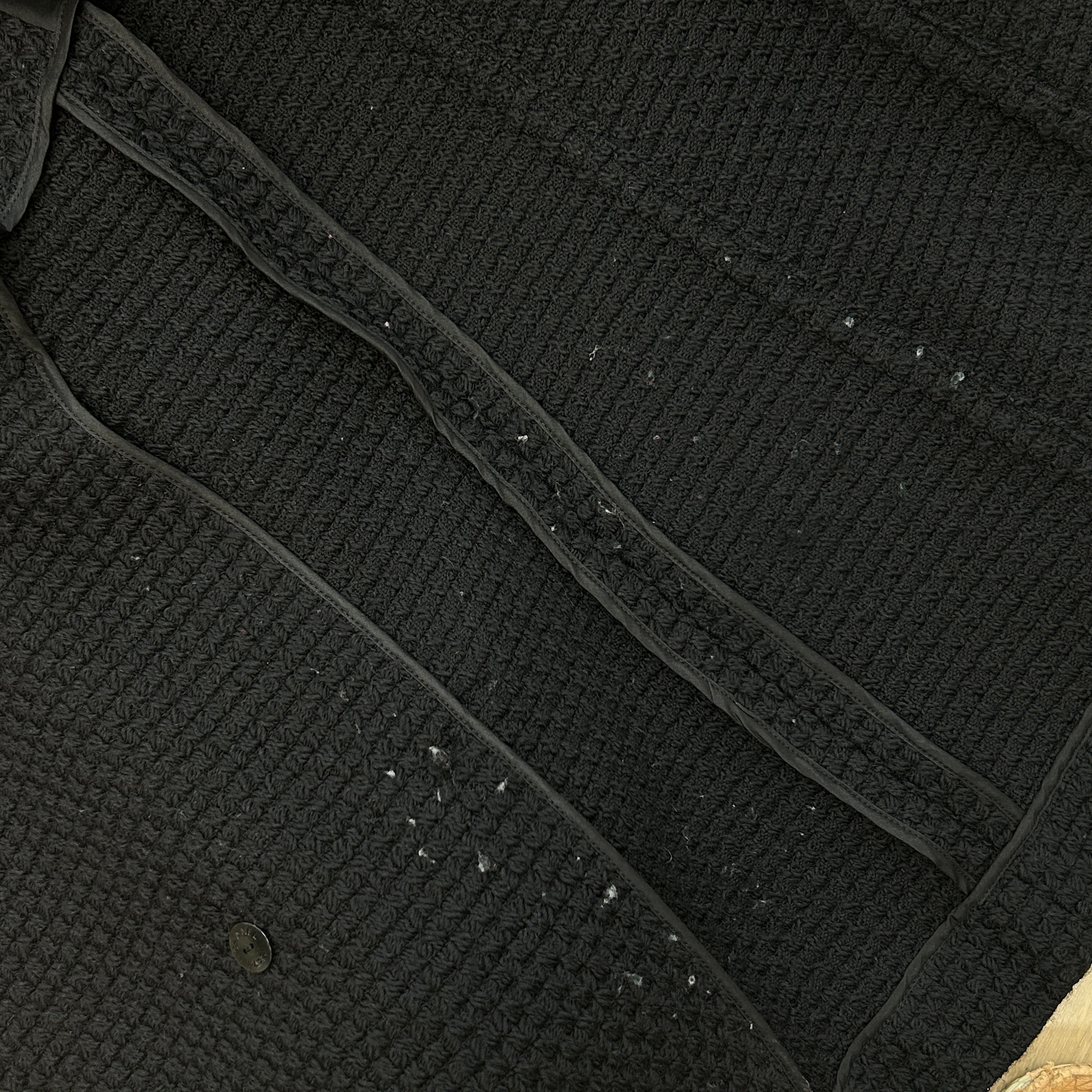 Vintage Black Tweed Wool Knit Coat