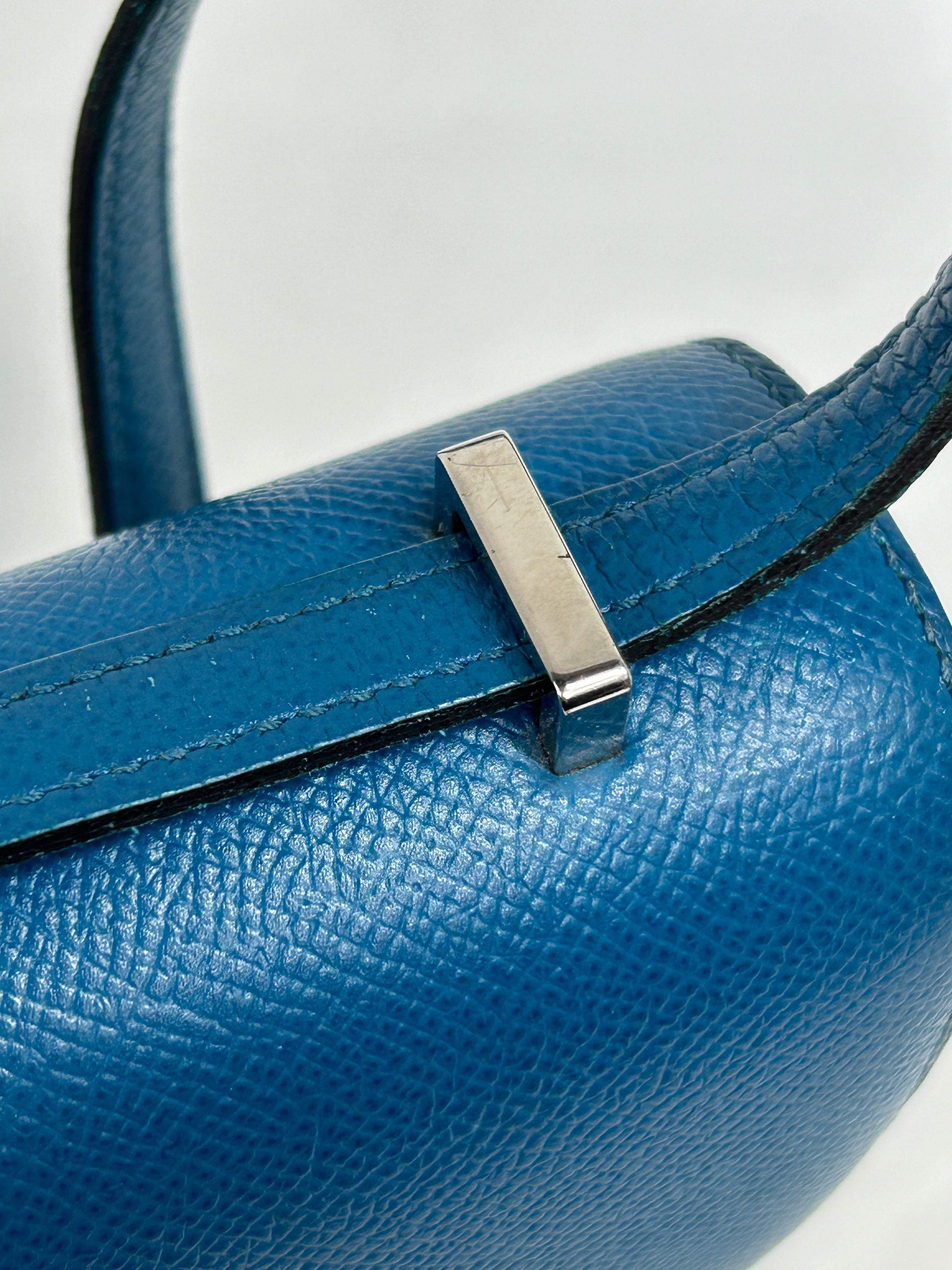 Blue Izmir Epsom Leather Constance Elan 25 W/PHW