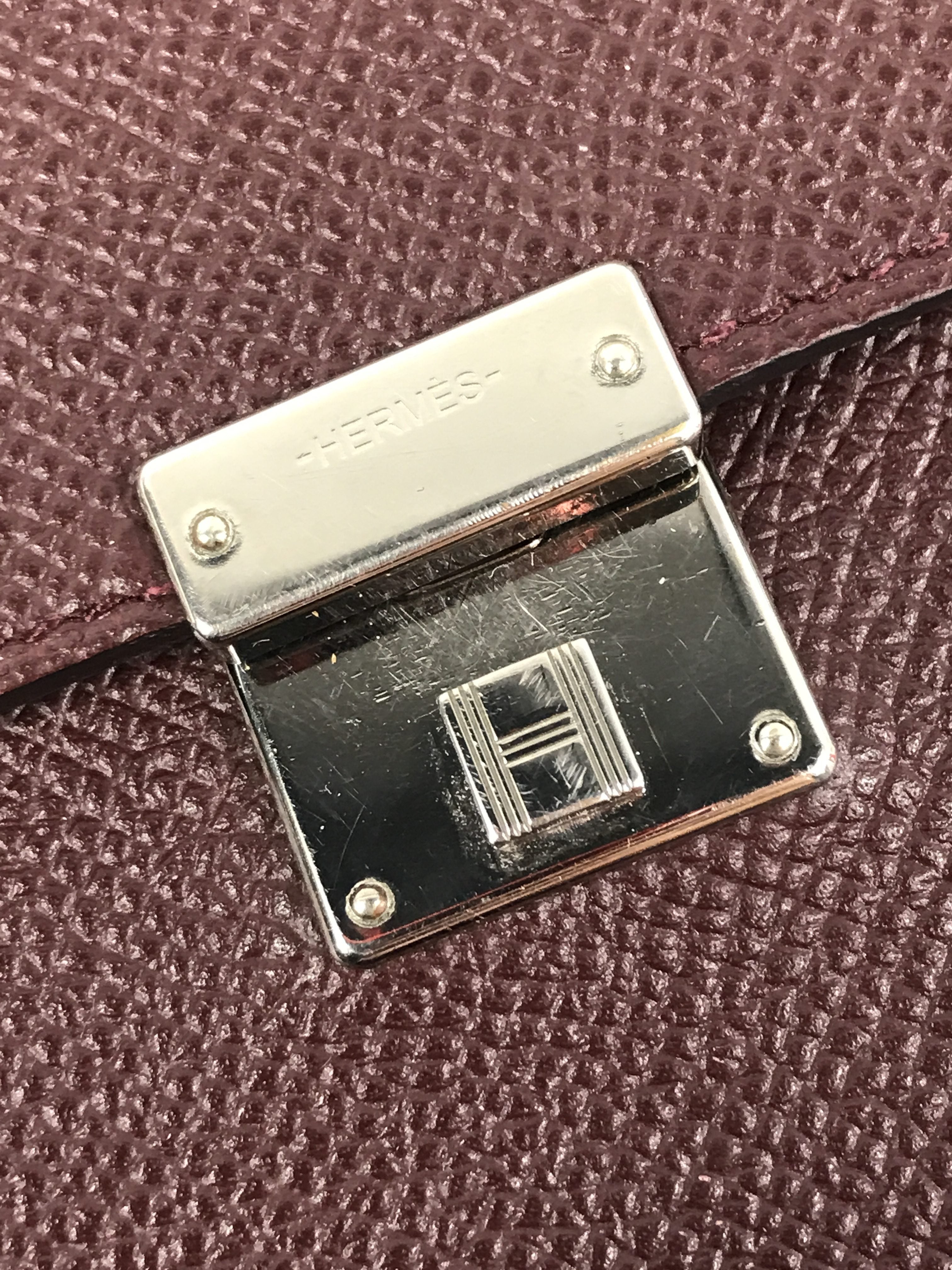 Burgundy Epsom Clic 16 Handbag W/PHW