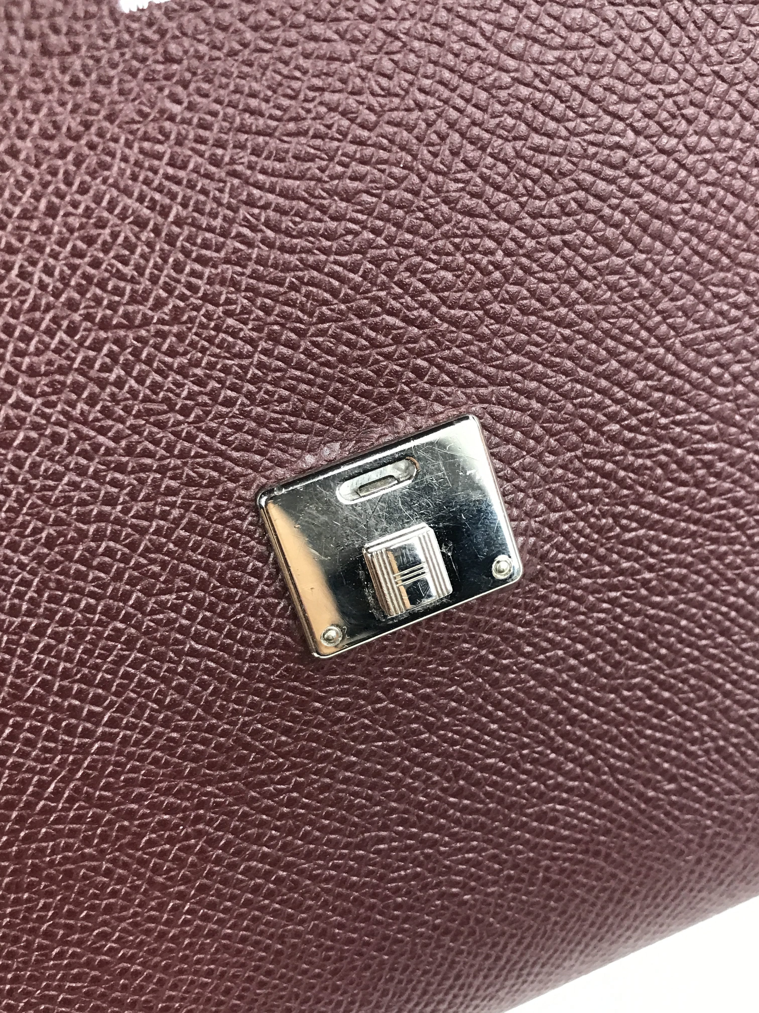 Burgundy Epsom Clic 16 Handbag W/PHW