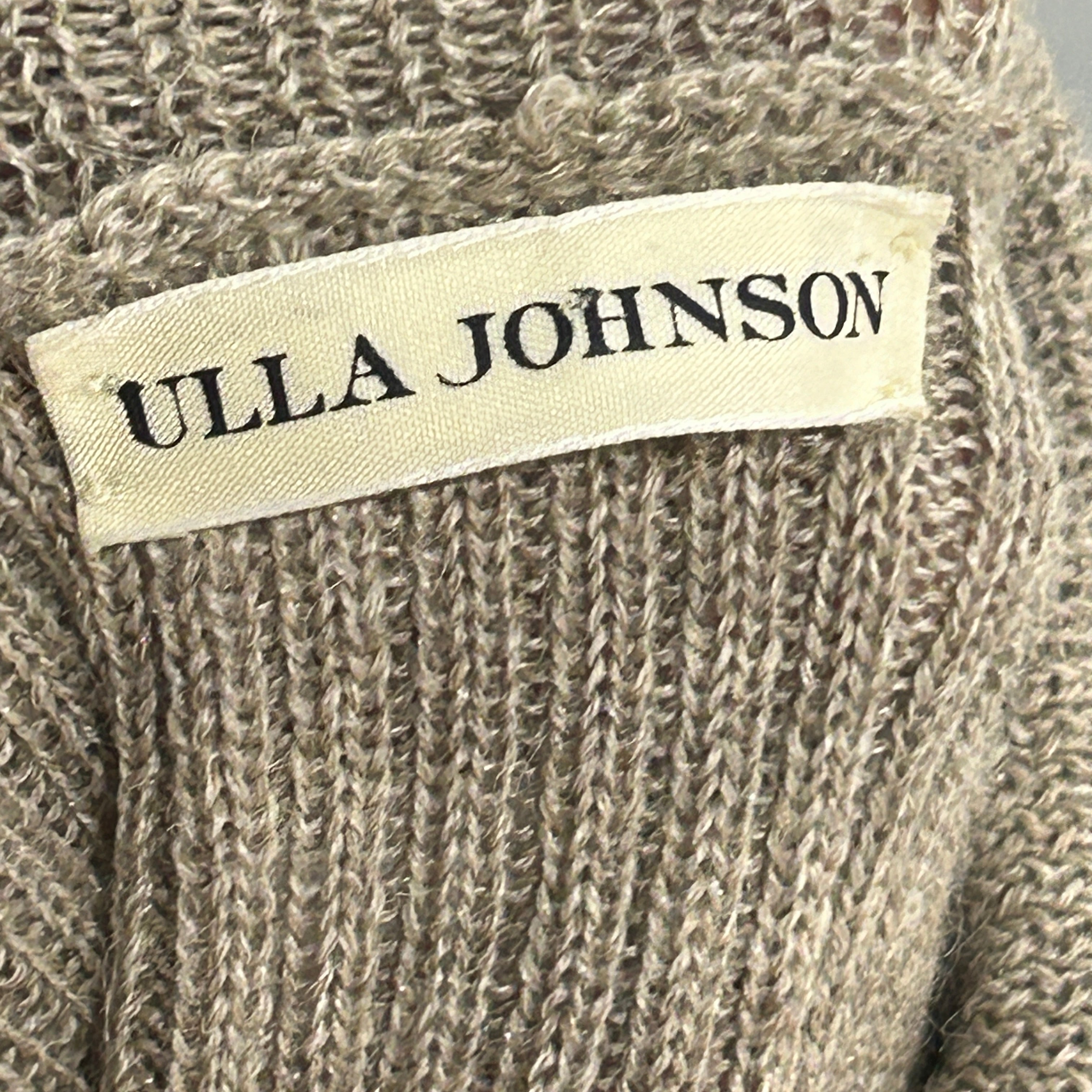 ULLA JOHNSON Taupe/Grey Turtleneck w/ Puff Long Sleeves